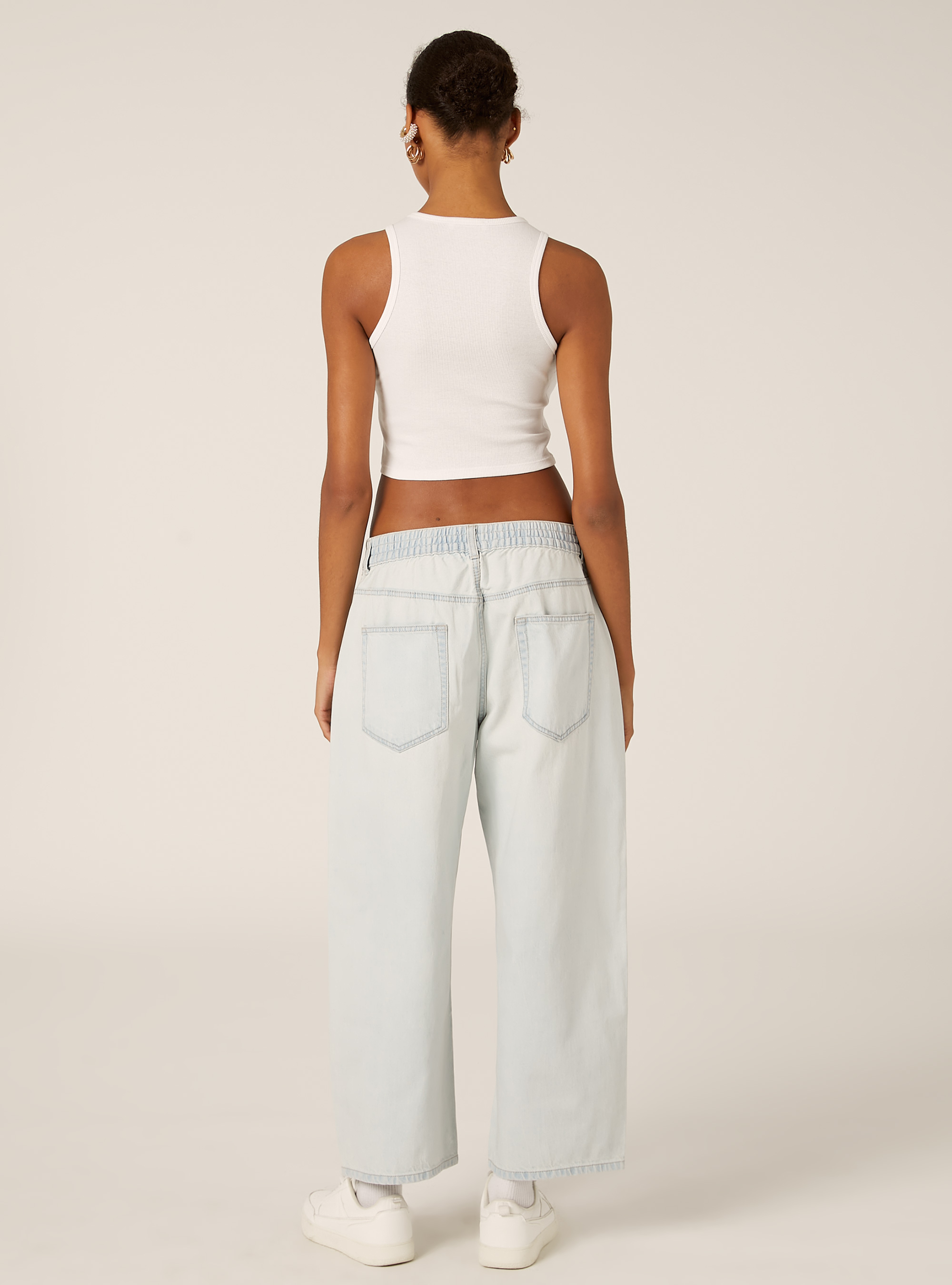 Jeans coupe barrel, D006 AZURE