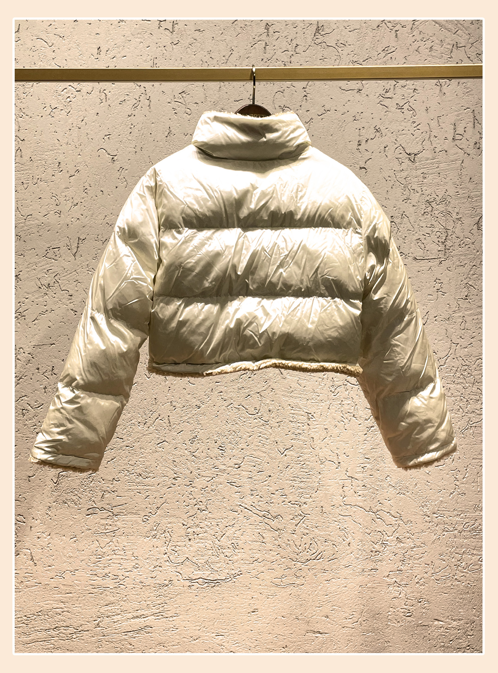 Puffy with sheepskin inside, WHITE