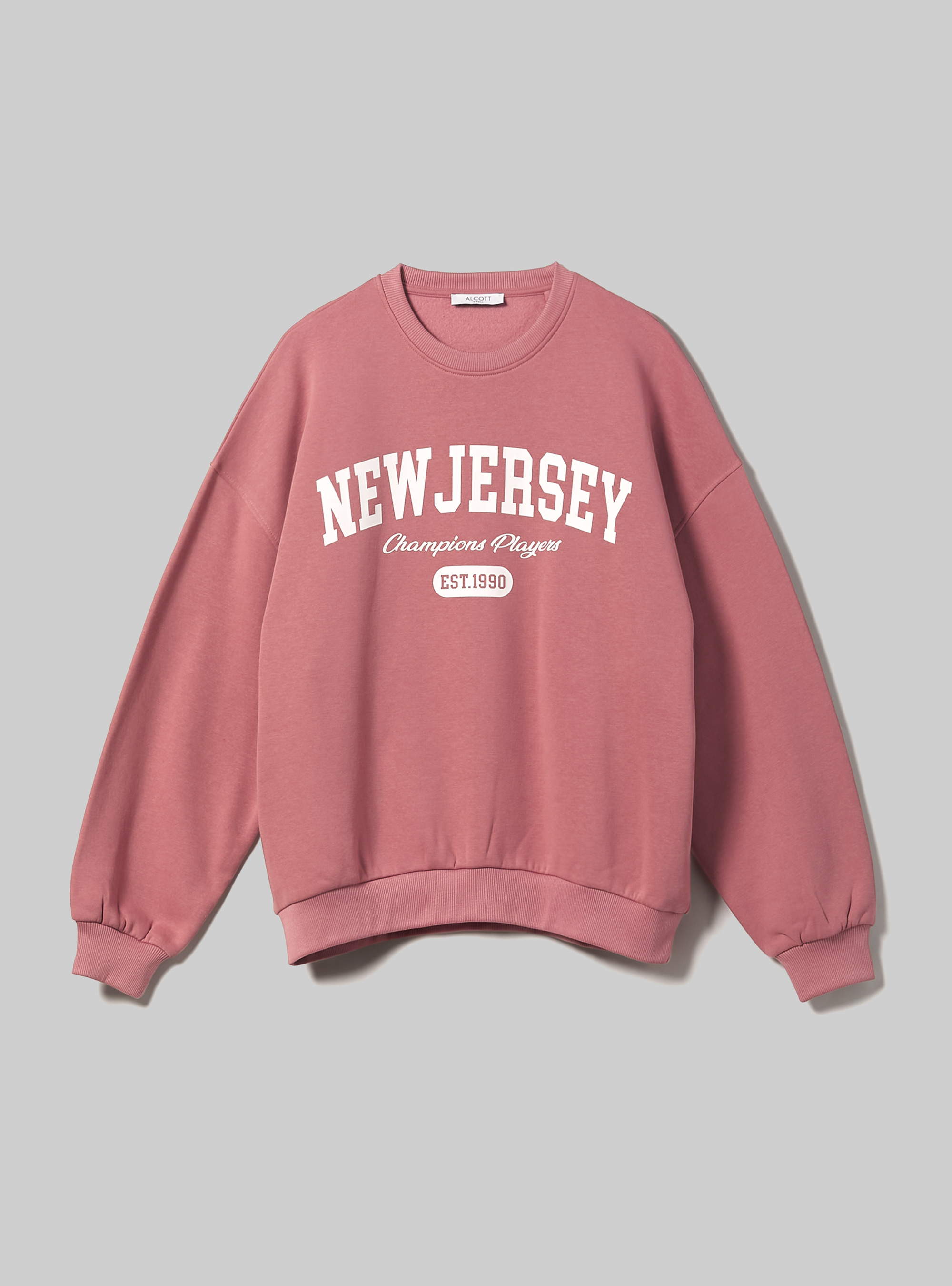 Sudadera college comfort fit de cuello redondo, PK2 PINK MEDIUM