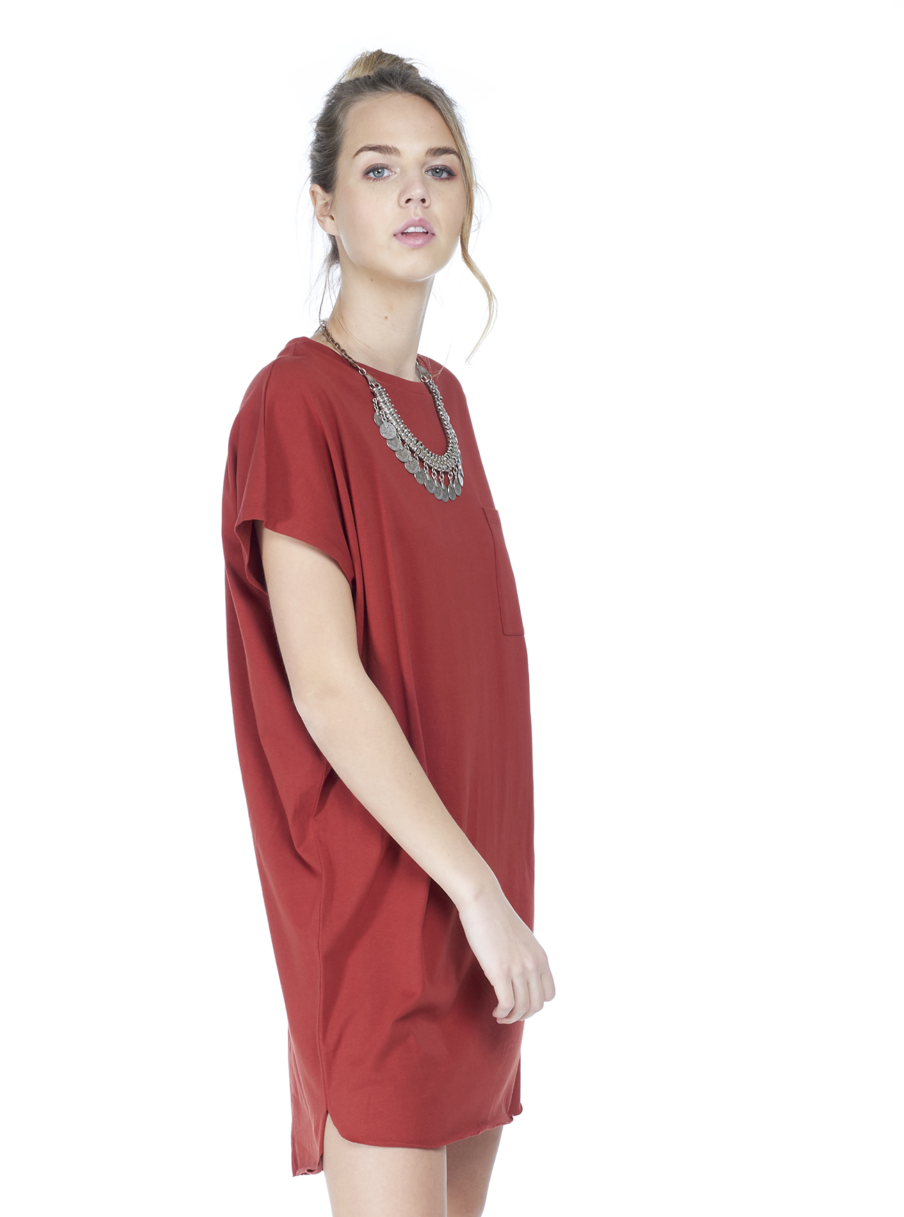 Maxi t-shirt vestito super comfort fit, RUGGINE