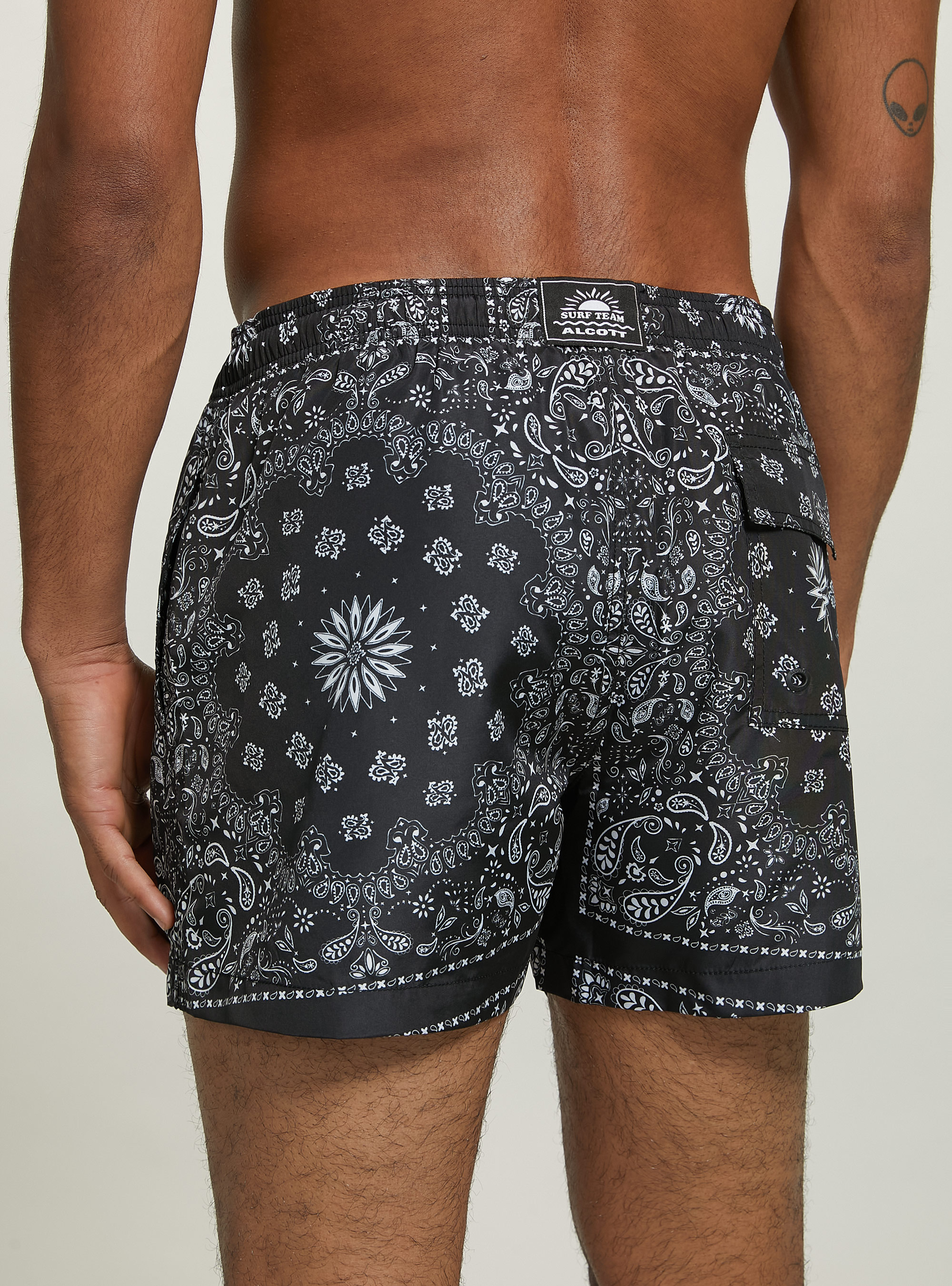 Costume con stampa Paisley, BK1 BLACK