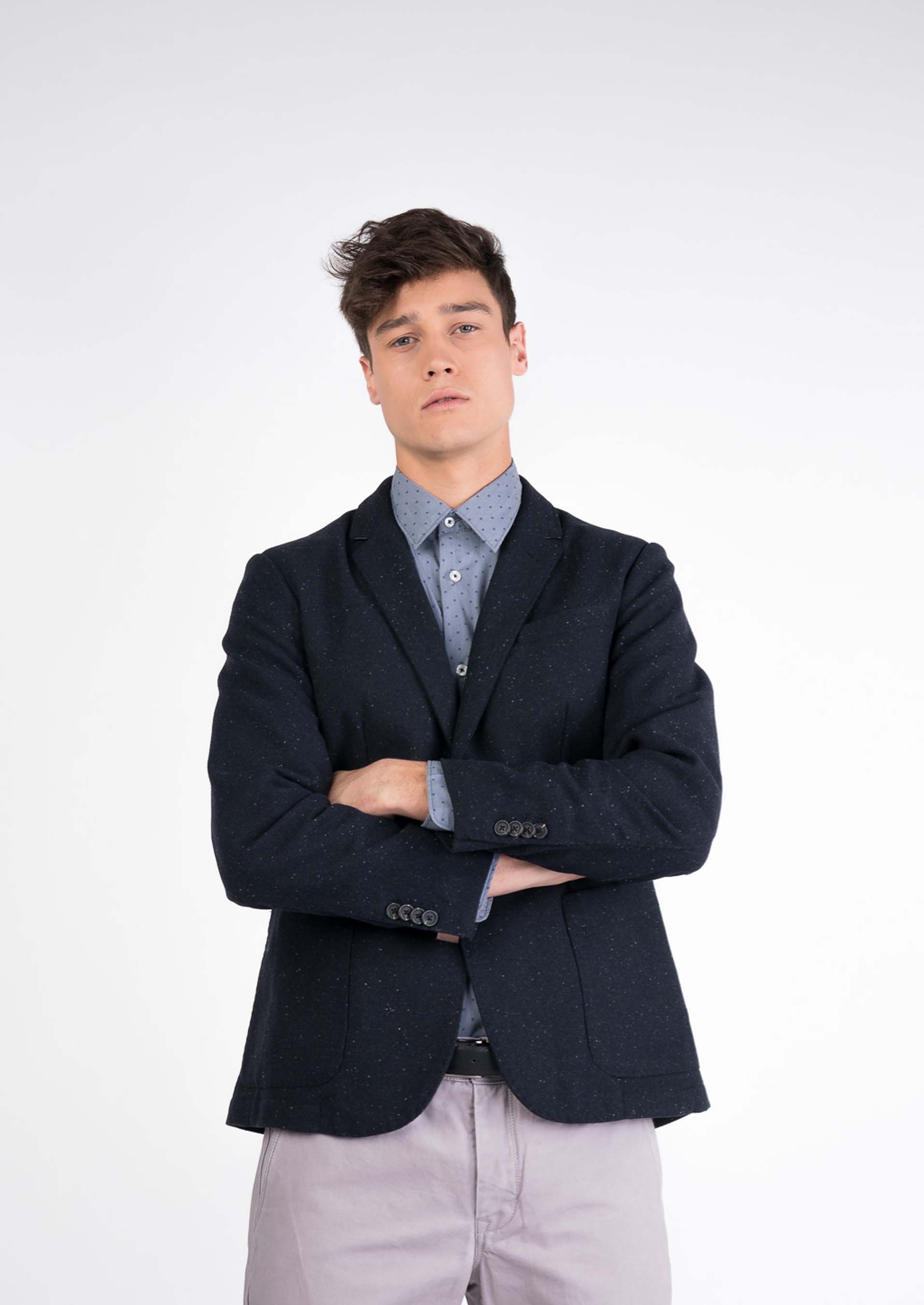 Giacca in twill, BLU MARINO