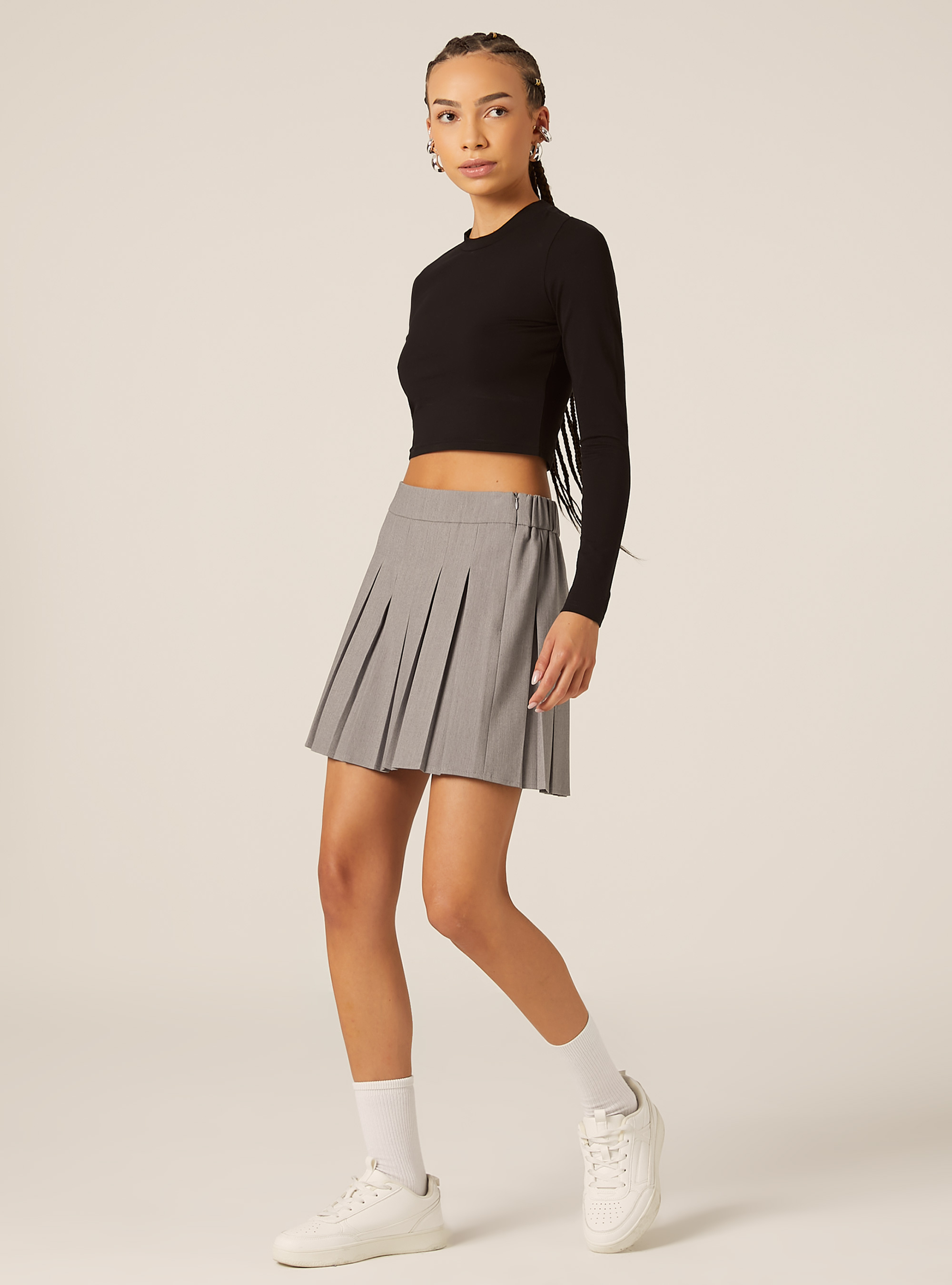 Camiseta corta de manga larga, BK1 BLACK