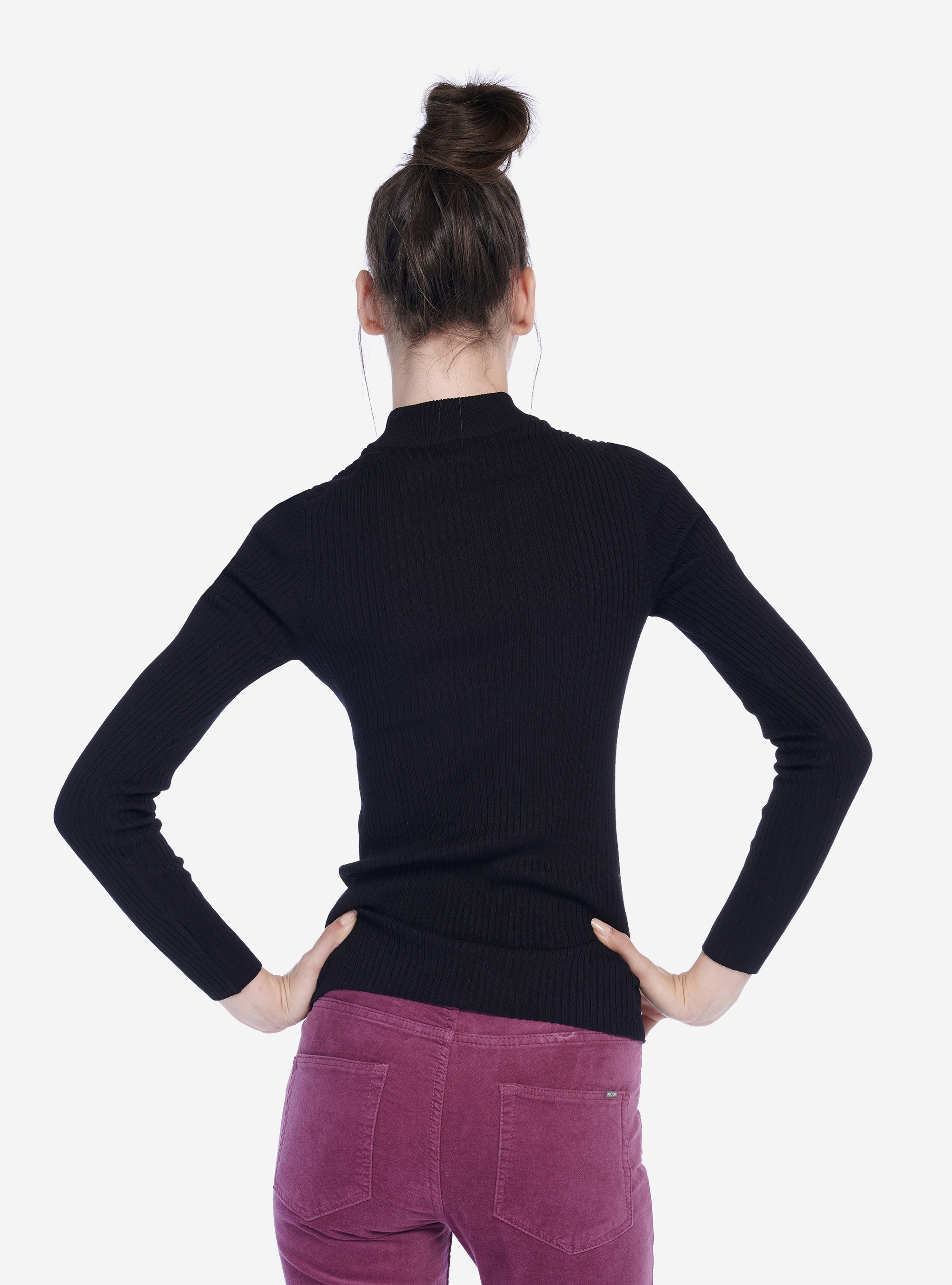 CREWNECK CROPPED PULLOVER, BLACK