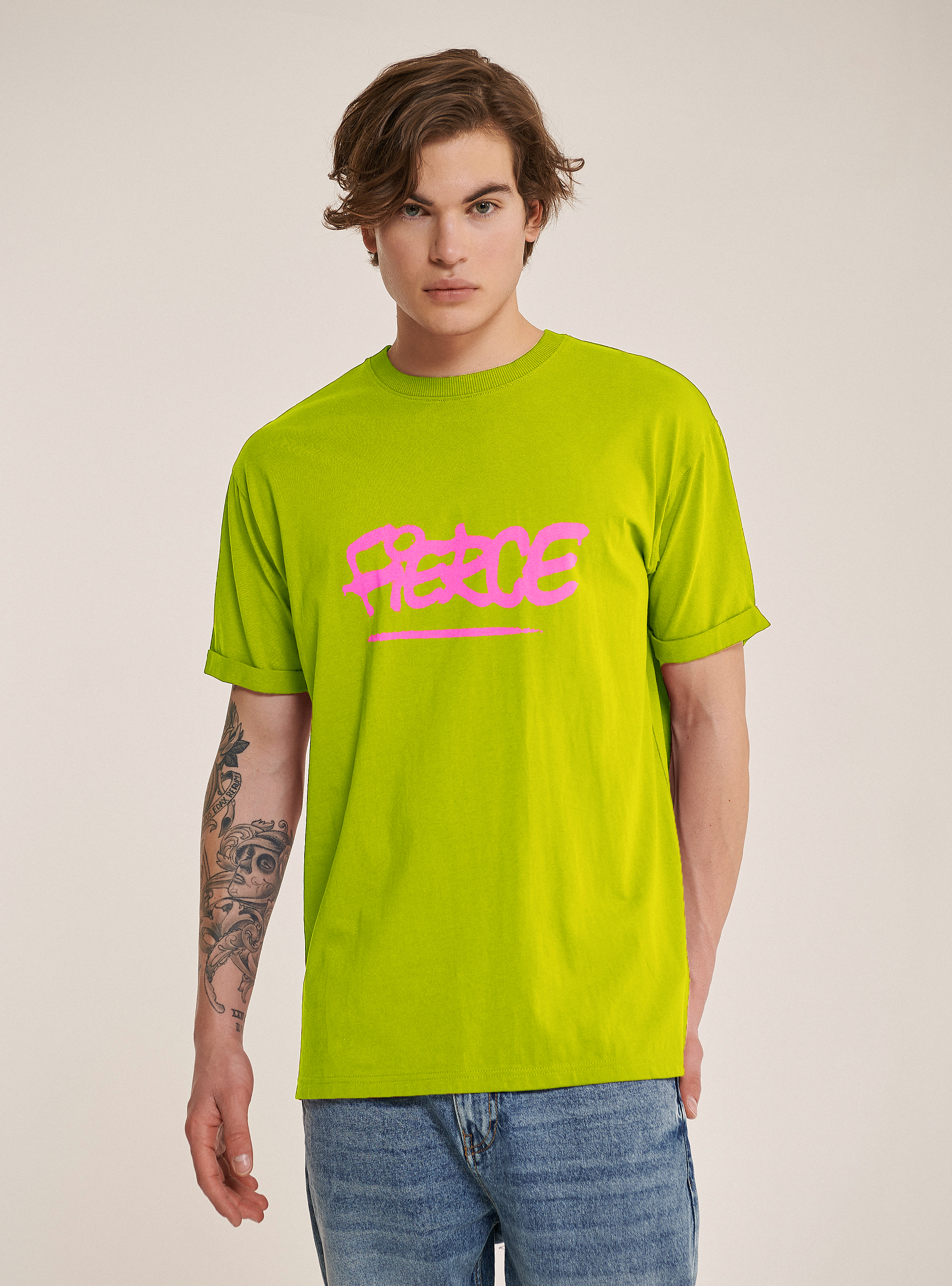 T-shirt with Smile Collection print, GC2 MEDIUM ACID GREEN