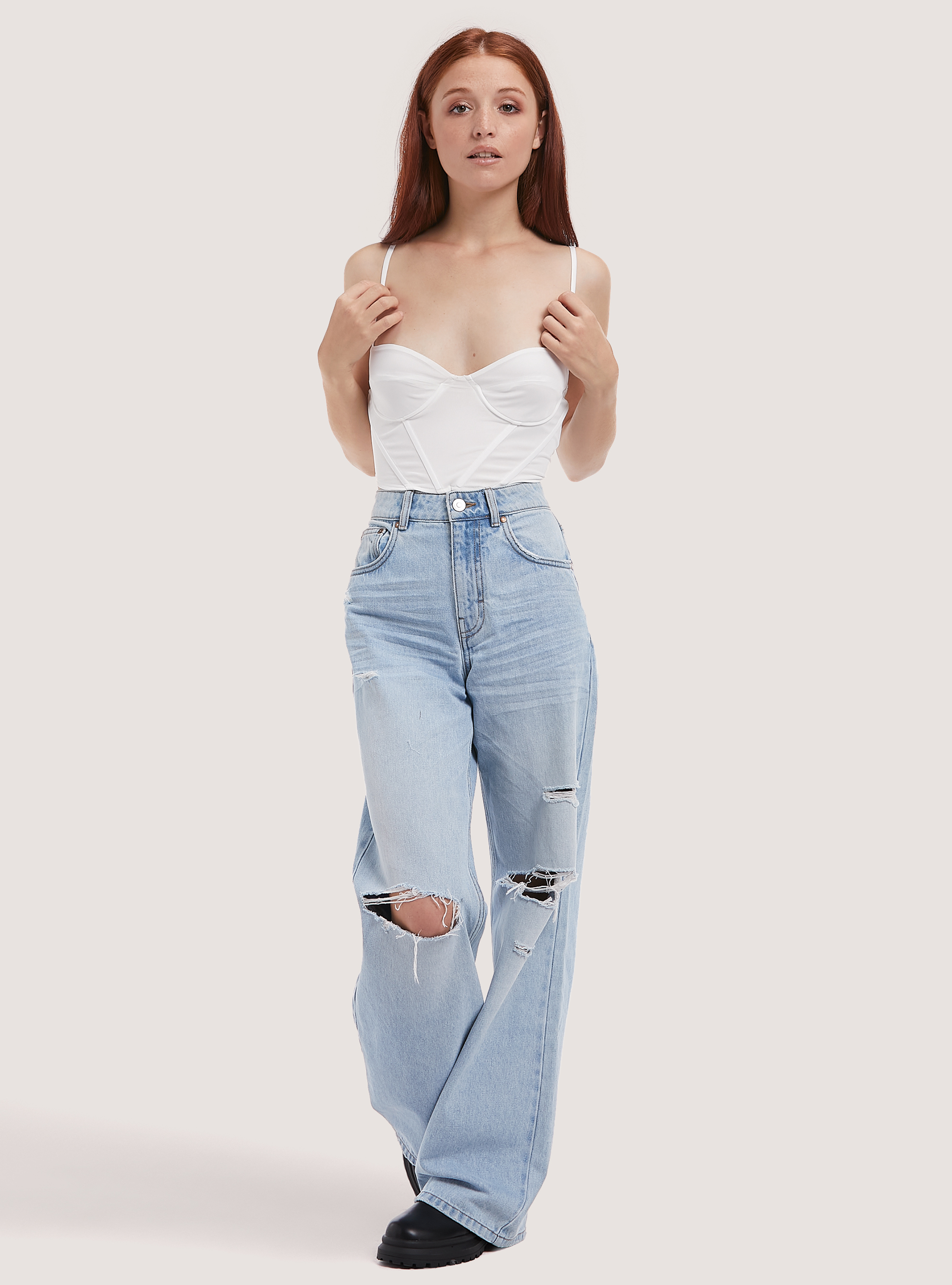 Plain tulle corset, WH1 OFF WHITE