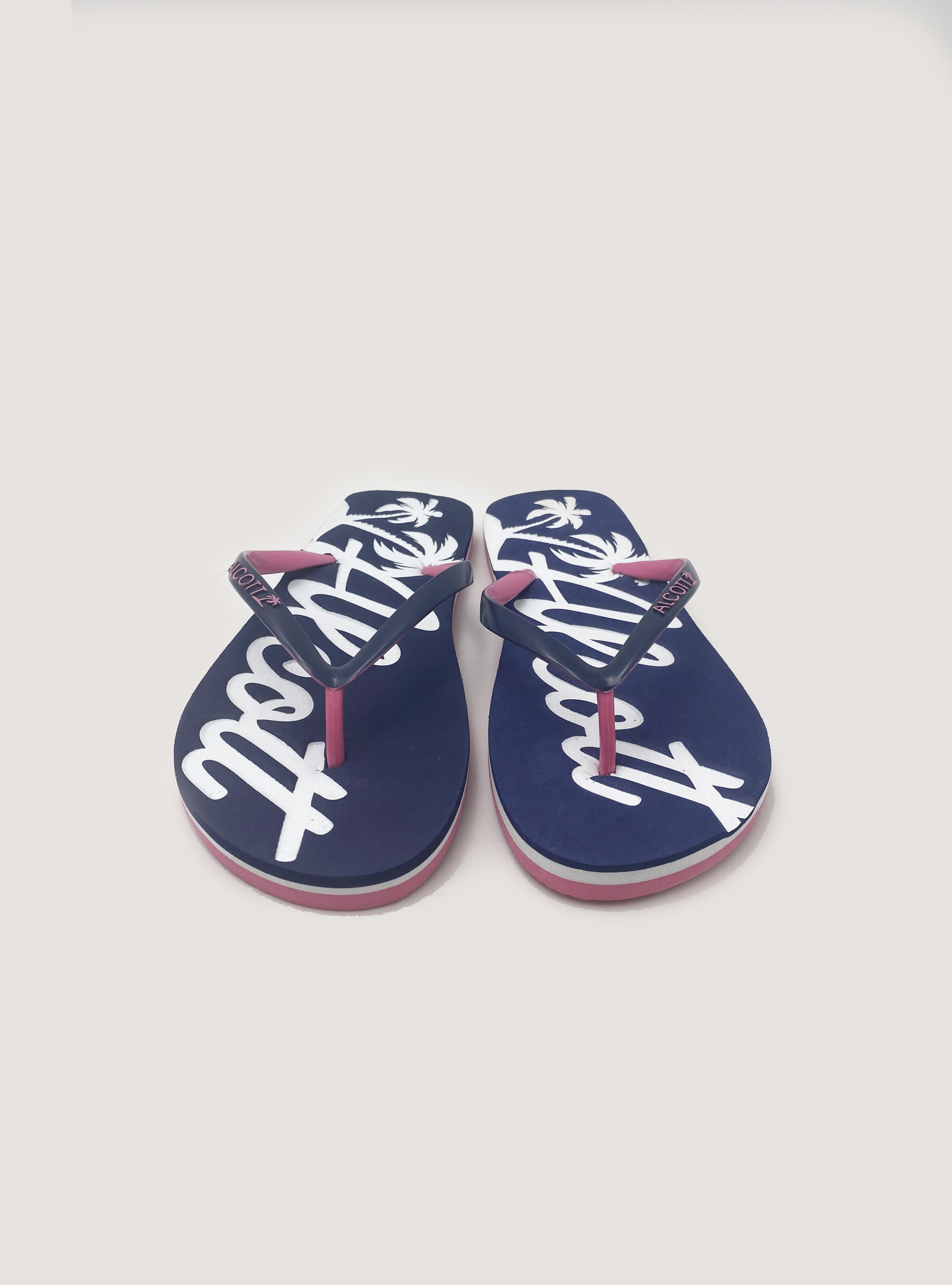 Flip-flop with logo and contrasting details, BLUE NAVY