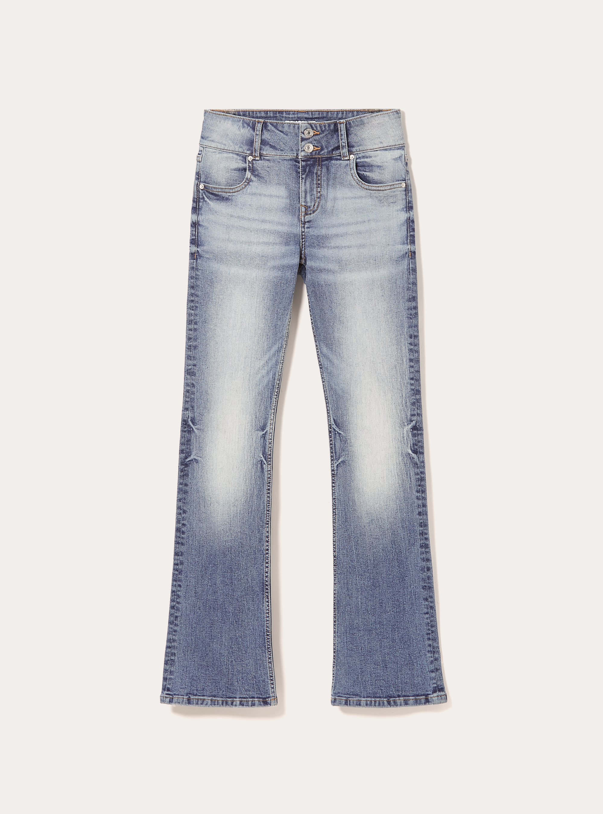 Jeans bootcut low waist, D004 MEDIUM LIGHT BLUE