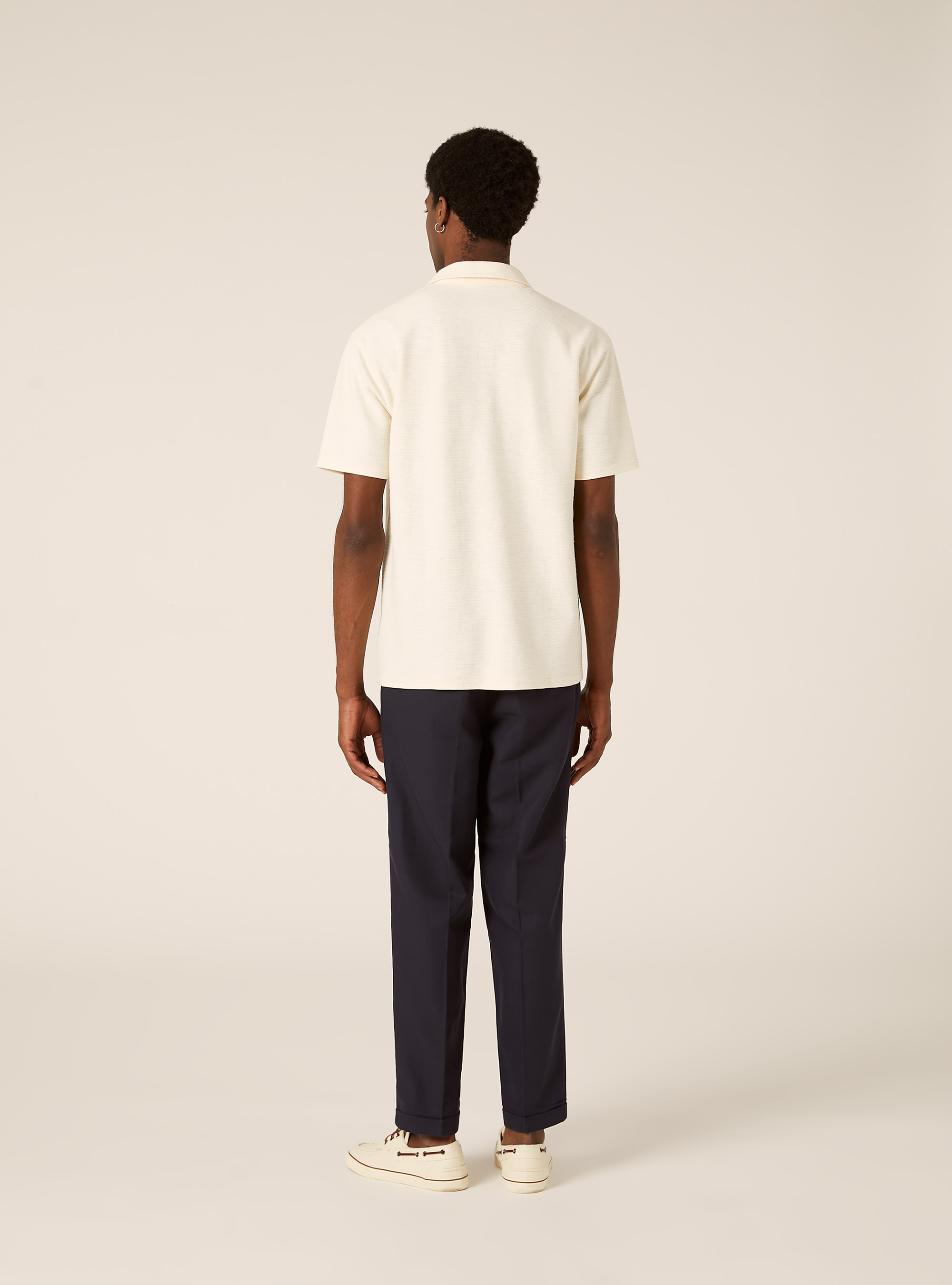 Waffle Knit Polo Shirt, WH2 WHITE