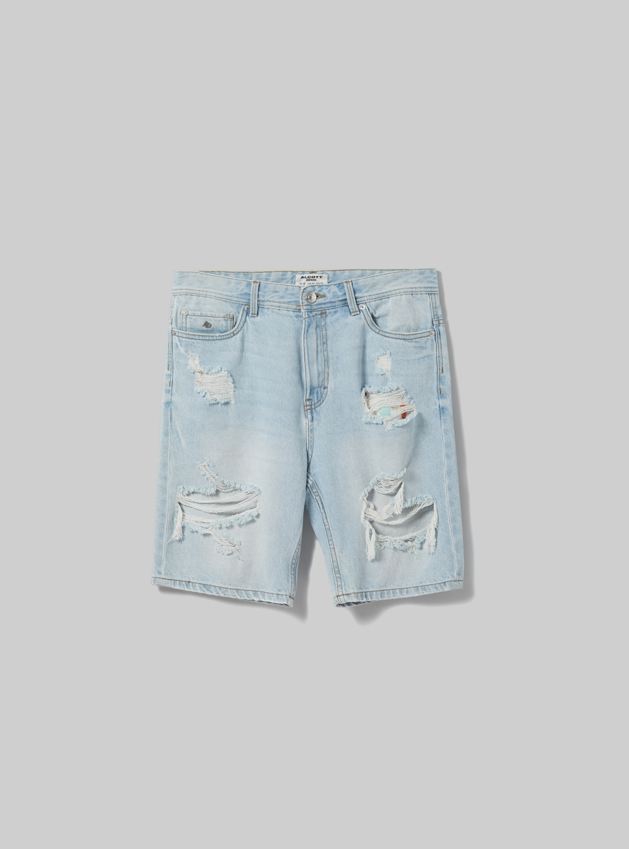 Stretch denim slim fit bermuda shorts, D008 SUPER LIGHT BLUE