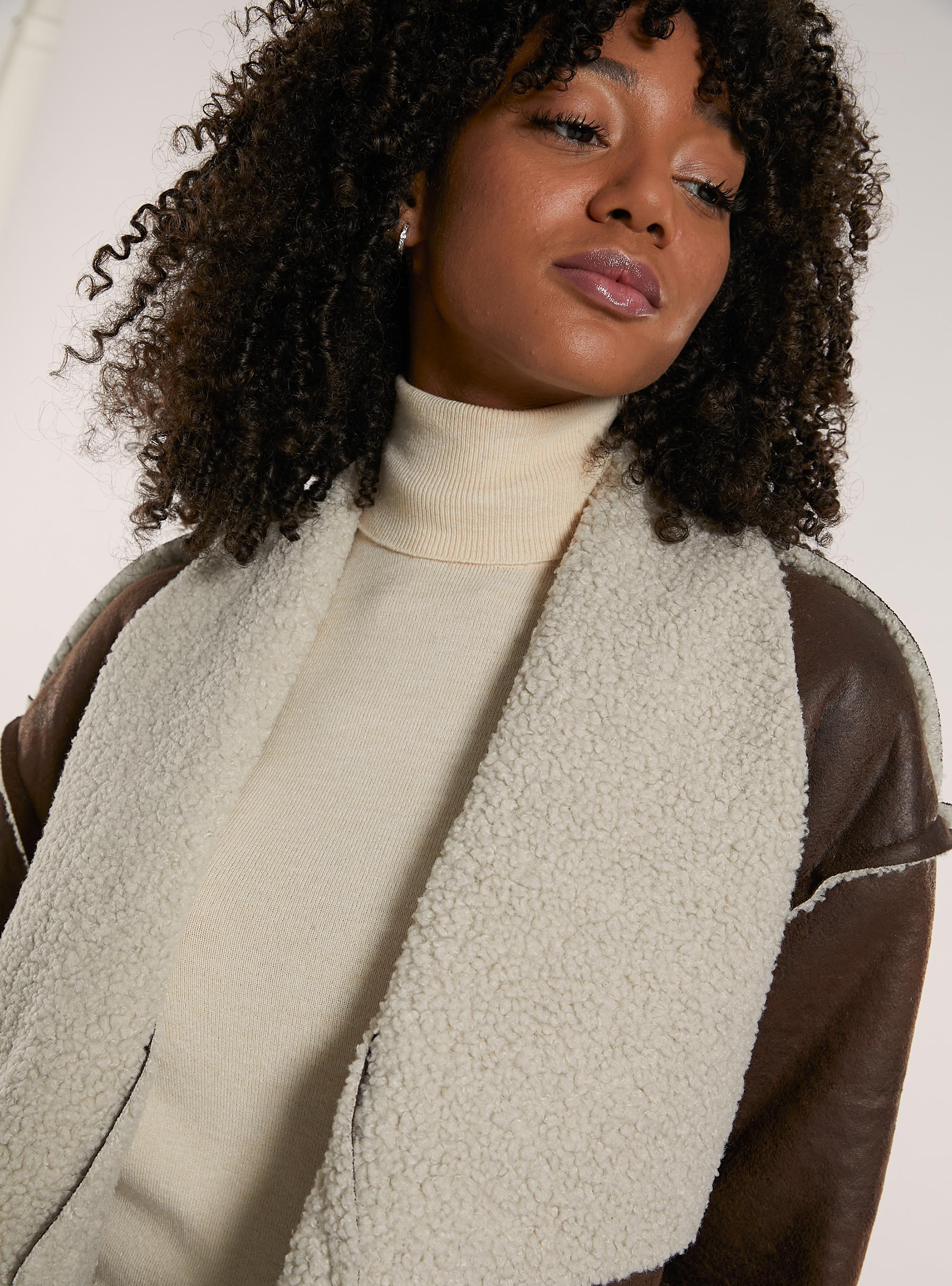 Jacke in Schafslederoptik, BR2 BROWN MEDIUM