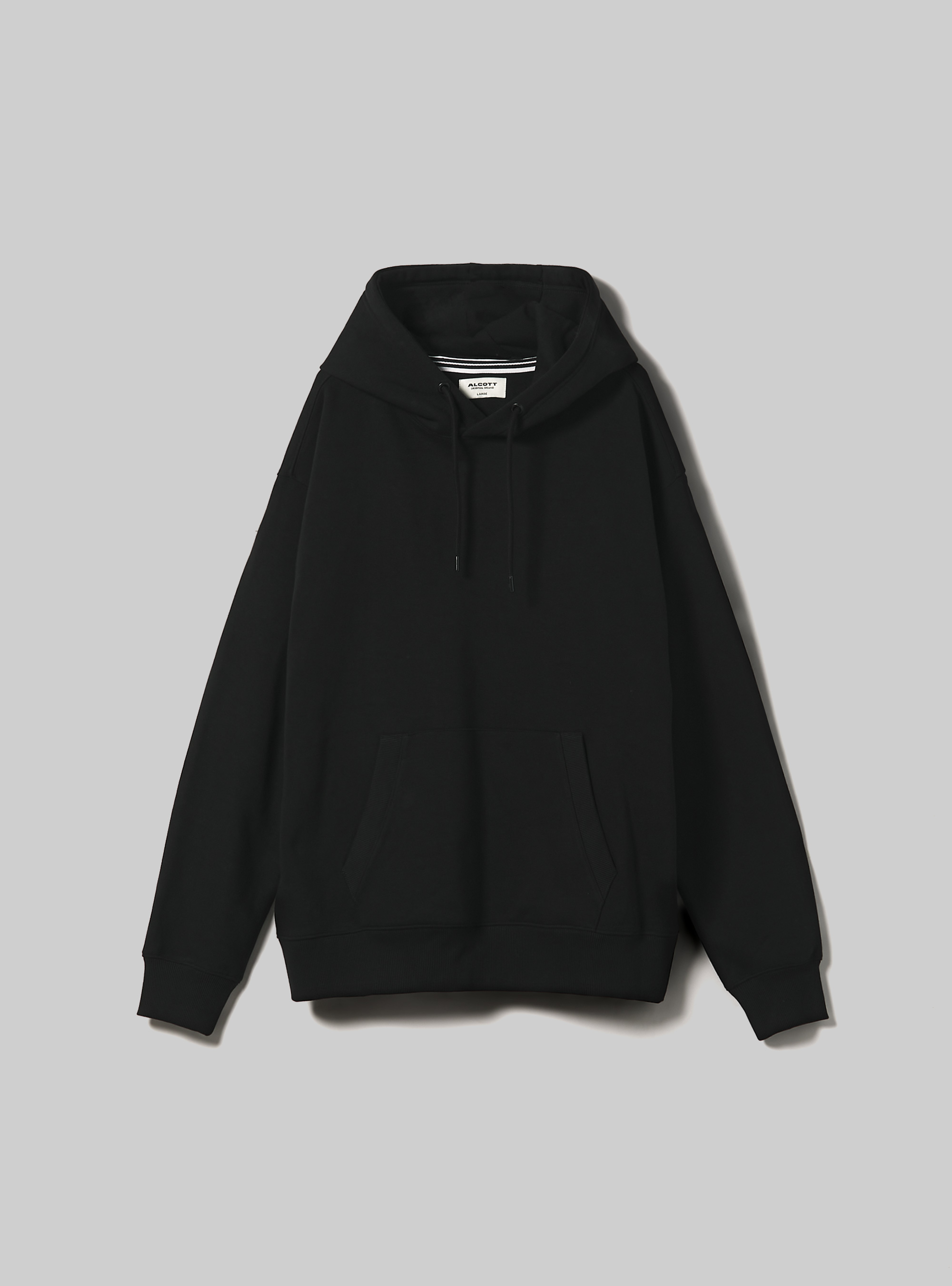 Sweatshirt with hood and pouch pocket, BK1 BLACK