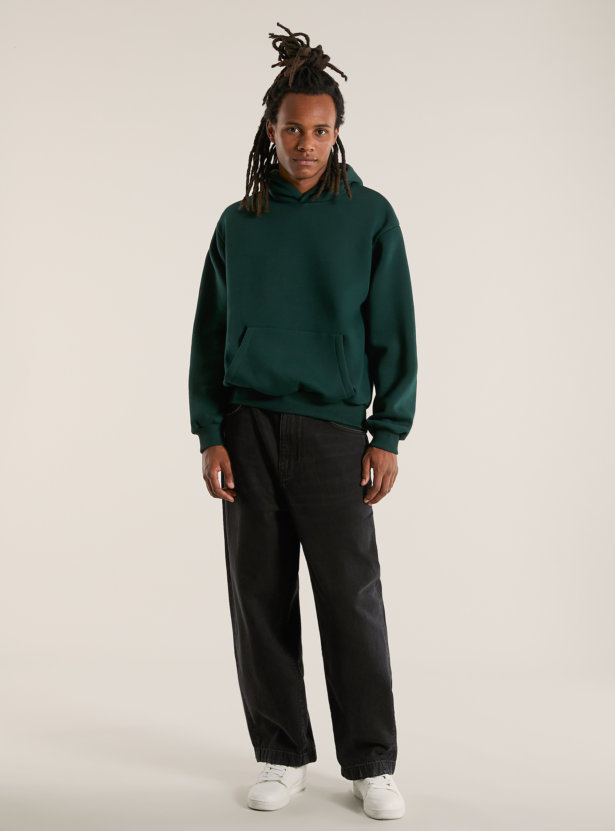 Felpa con cappuccio boxy fit, GN1 GREEN DARK