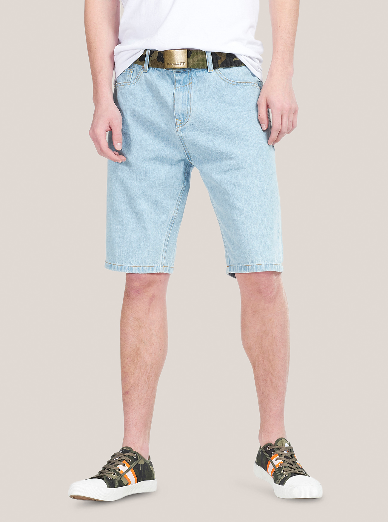 Bermuda in denim slim fit, BLUE