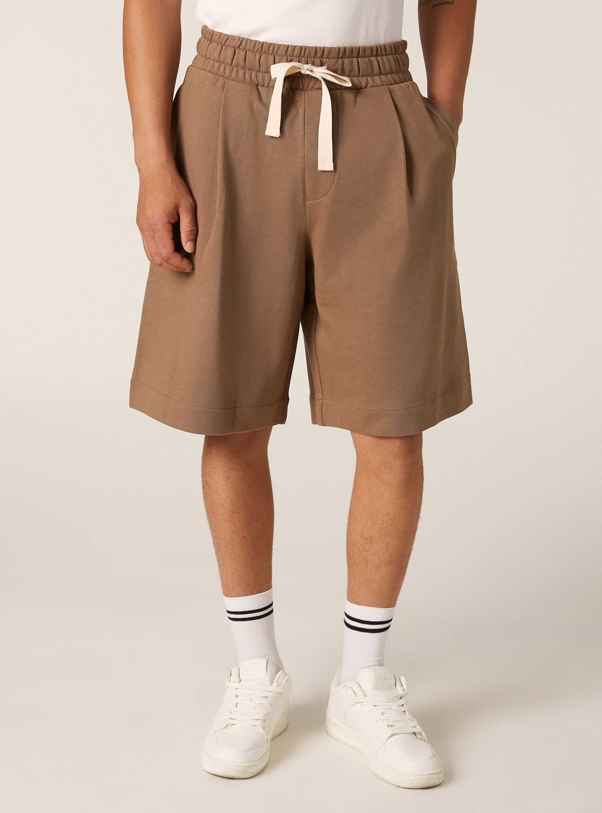 Plush baggy fit bermuda shorts, BR2 BROWN MEDIUM