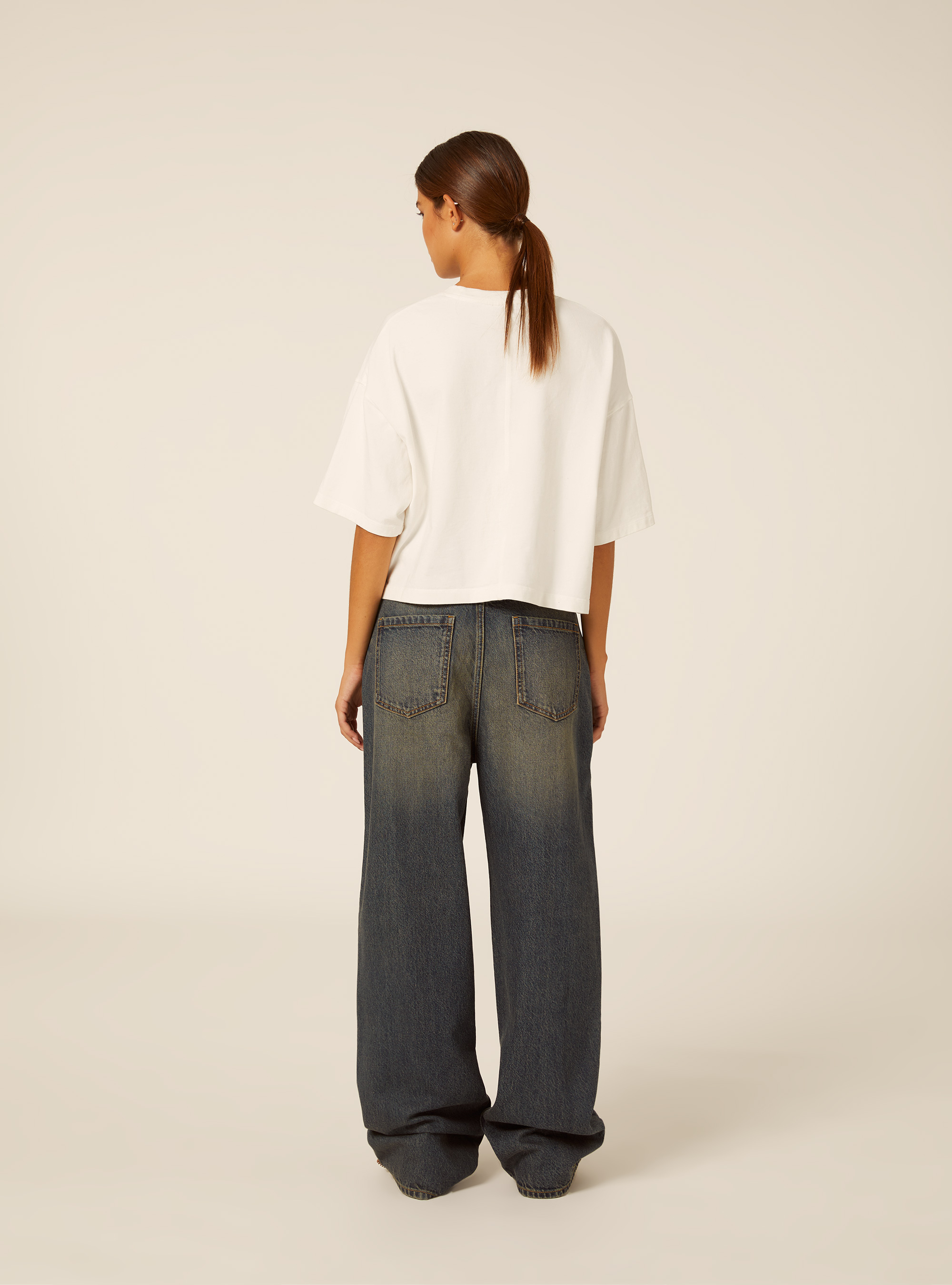 Wide leg jeans, D100 BLUE DARK OVERDYE