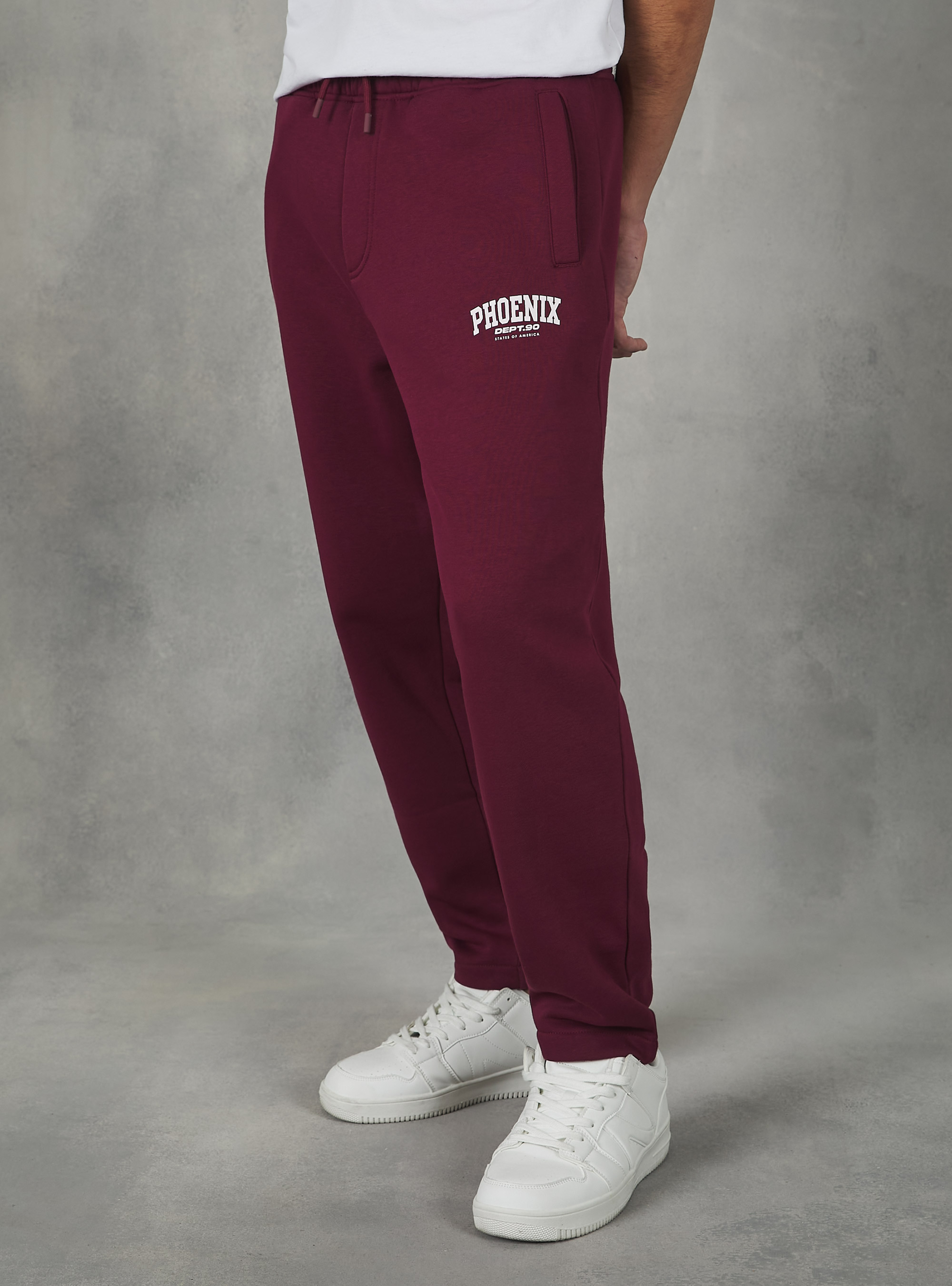Jogger with college print, BO1 BORDEAUX DARK