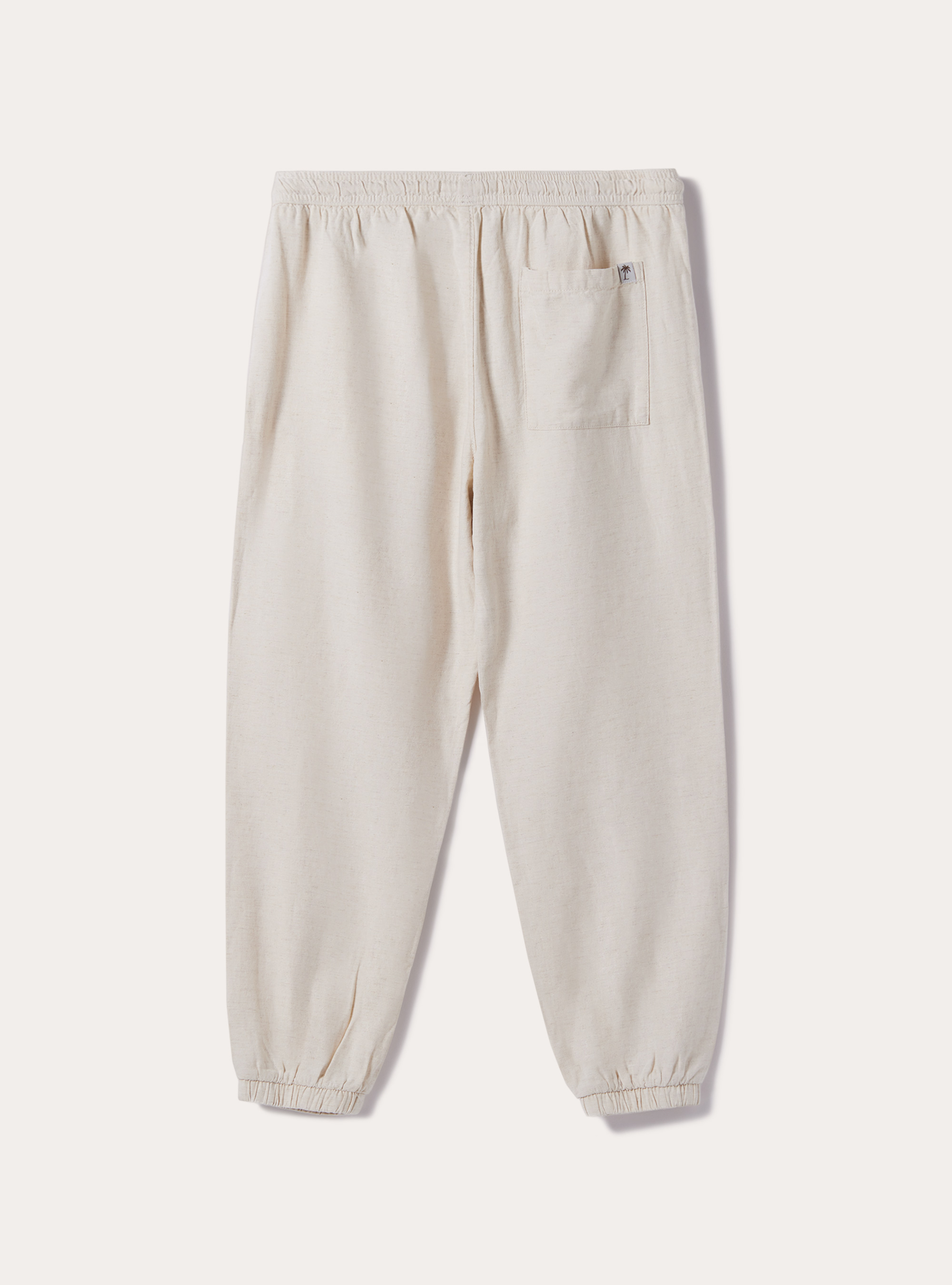 Pantalón jogger en mezcla de lino, BG3 BEIGE LIGHT