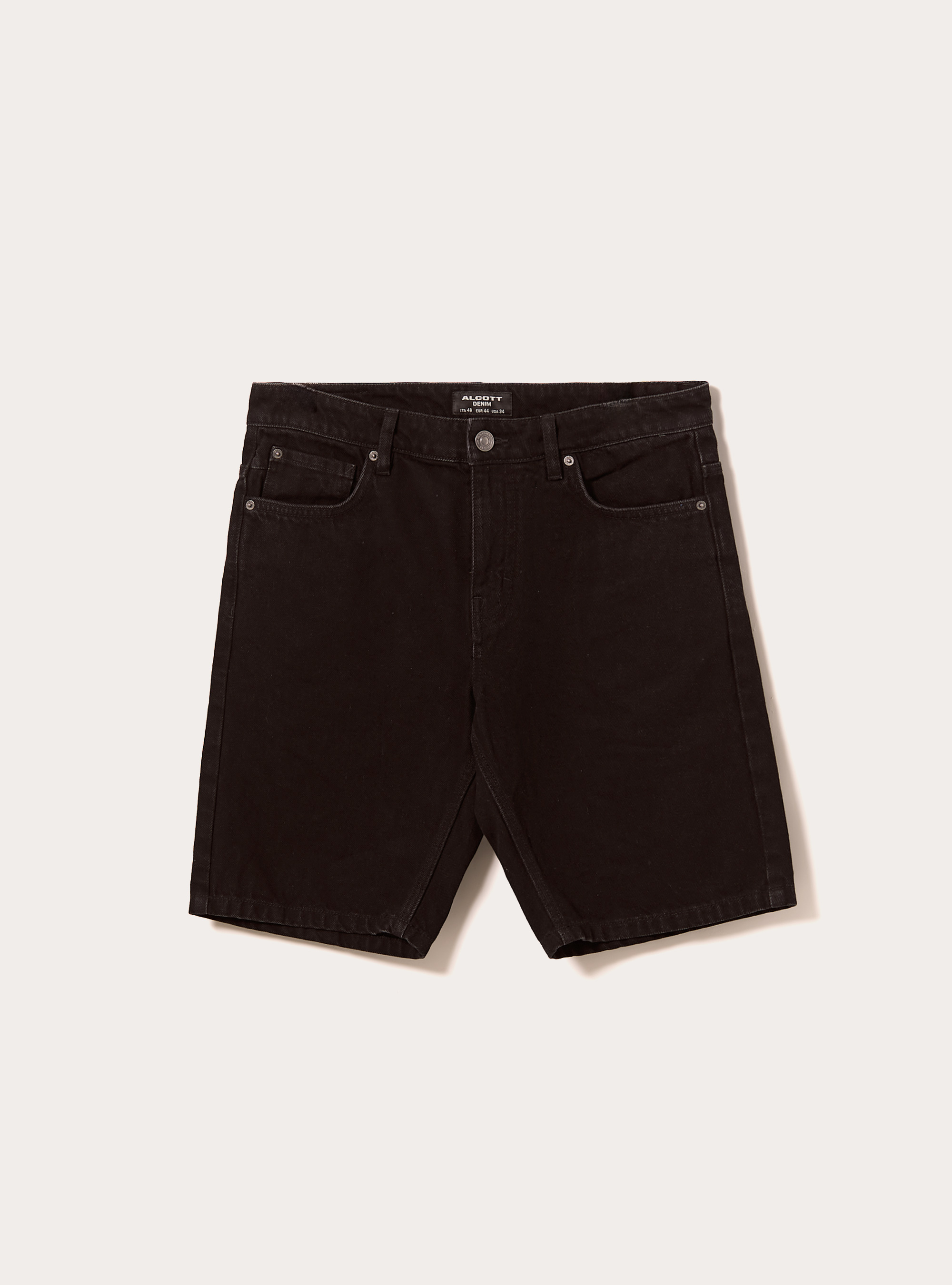 Regular Fit Denim Bermuda Shorts, D000 BLACK