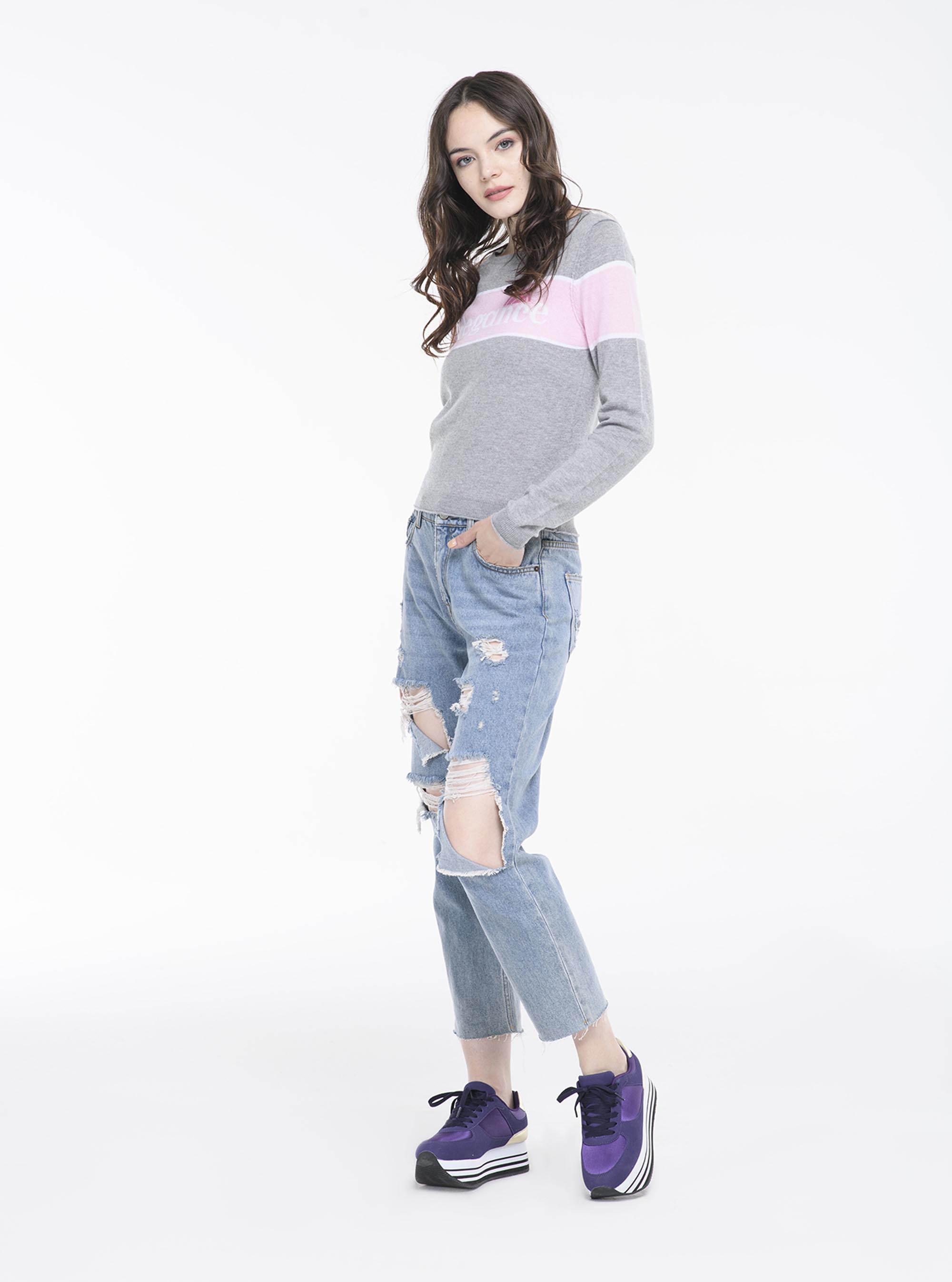 Pullover con scritta, C150 GREY M