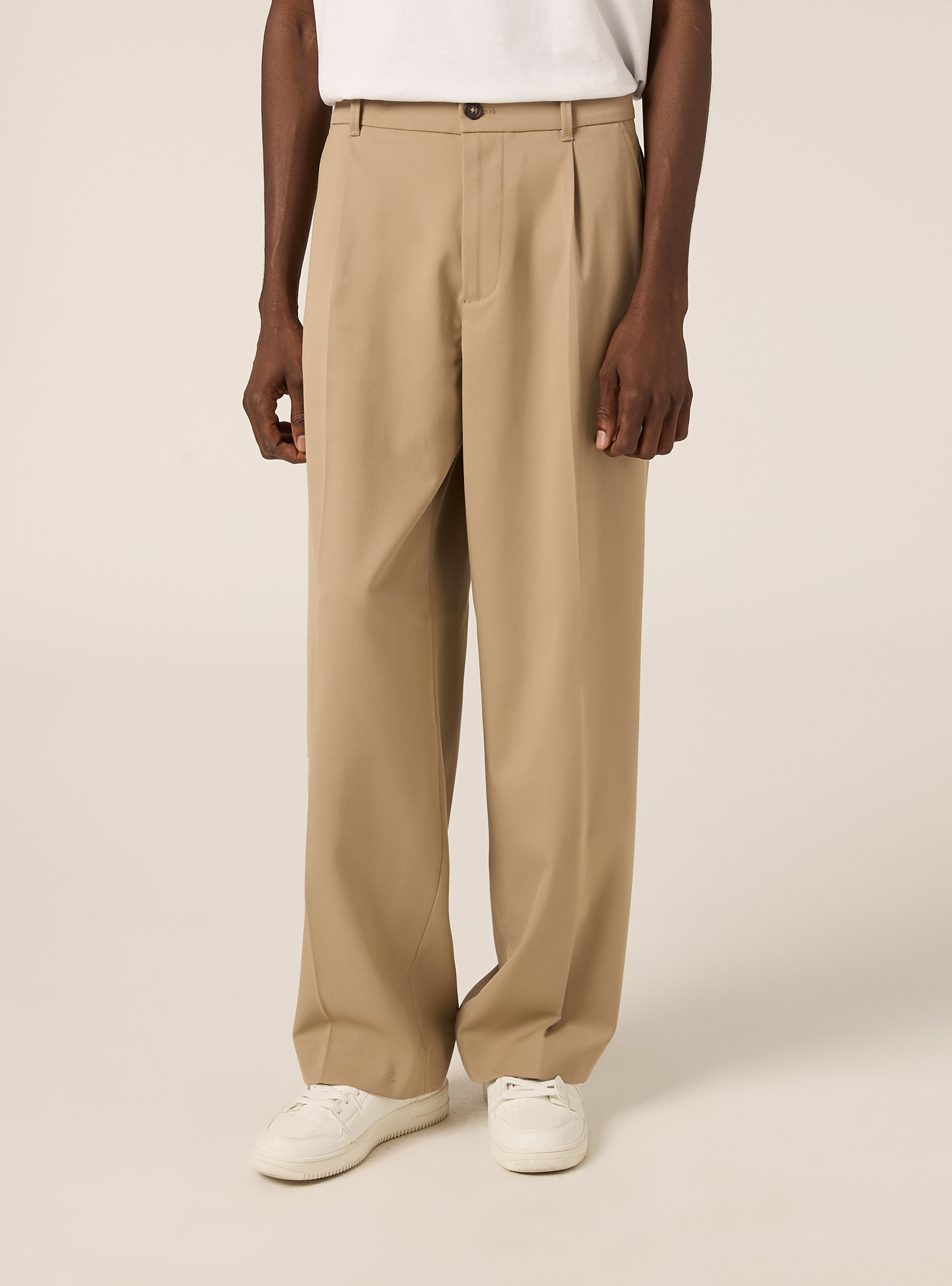 Pantaloni tailored straight, BG2 BEIGE MEDIUM