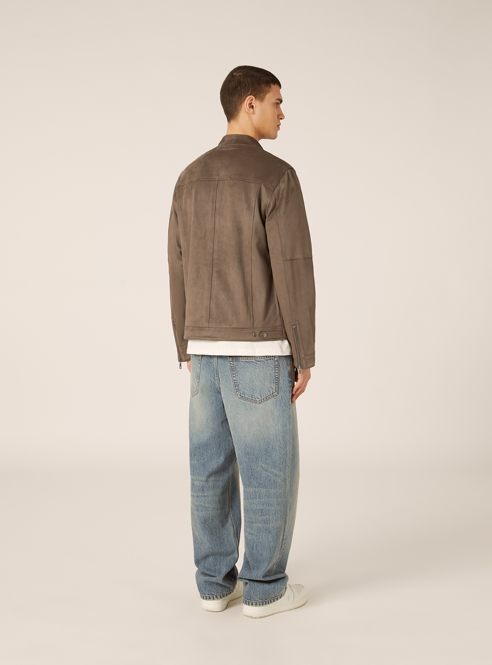 Giubbino effetto suede basico, GY1 GREY DARK