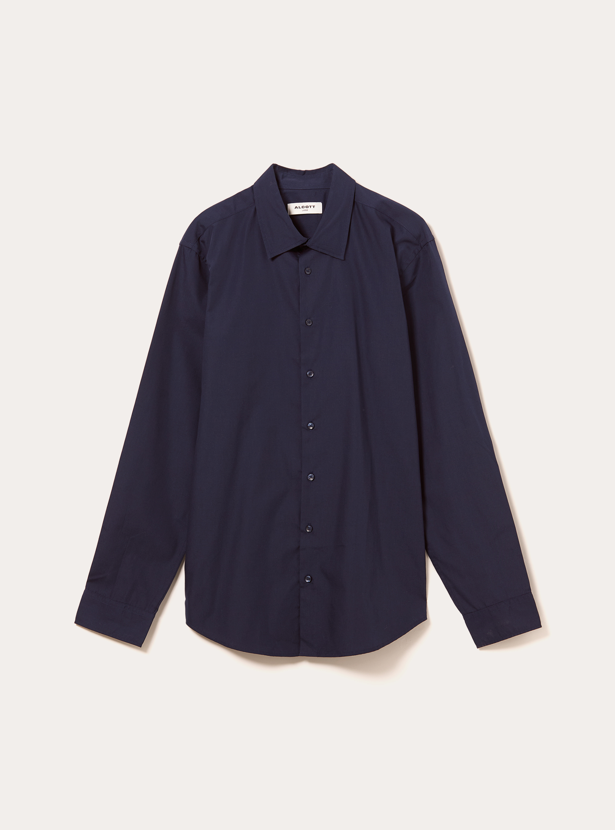 Camicia a manica lunga in tinta unita, NA1 NAVY DARK
