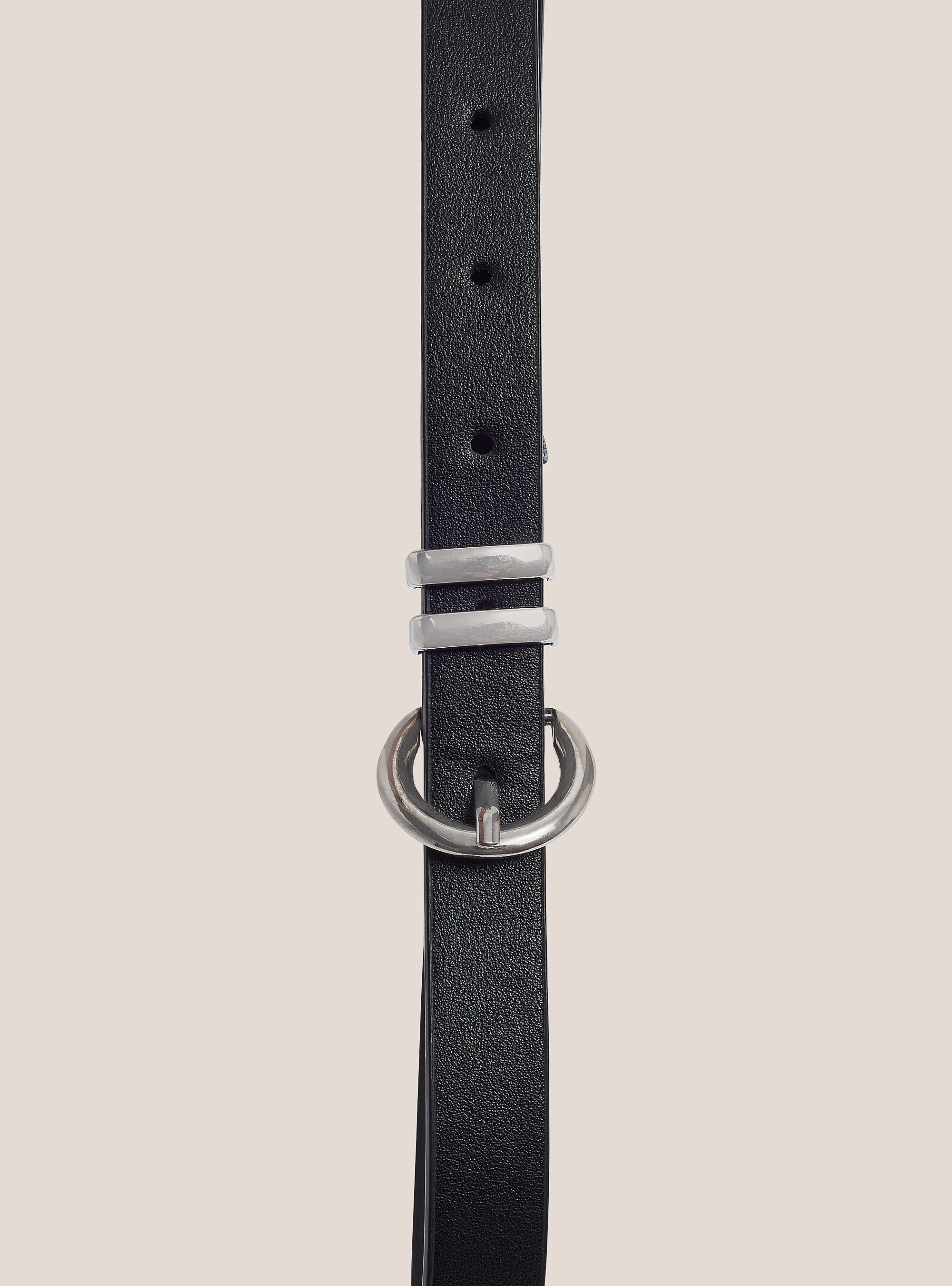 Cintura in ecopelle sottile, NERO