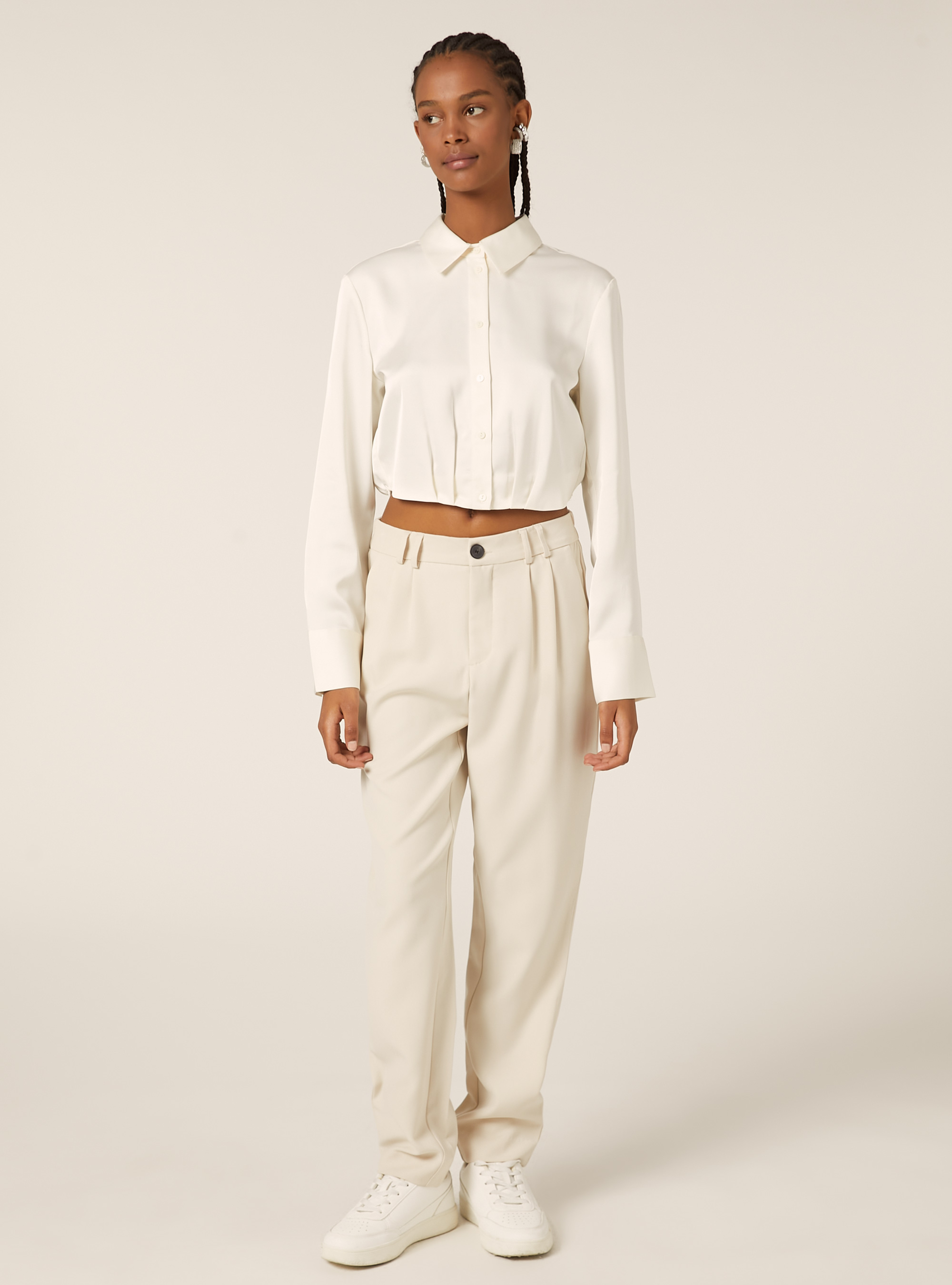 Regular fit trousers with pleats, BG2 BEIGE MEDIUM