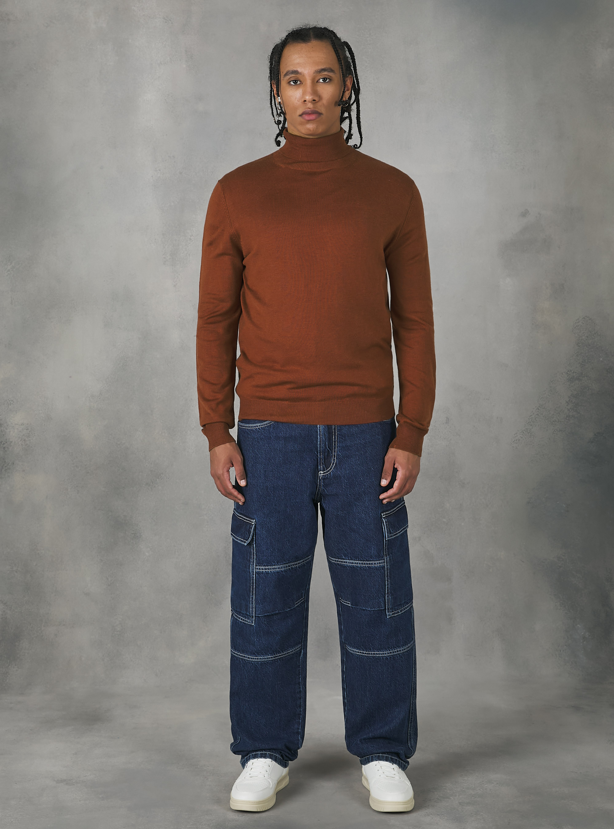 Soft turtleneck pullover, RT2 RUSTY MEDIUM