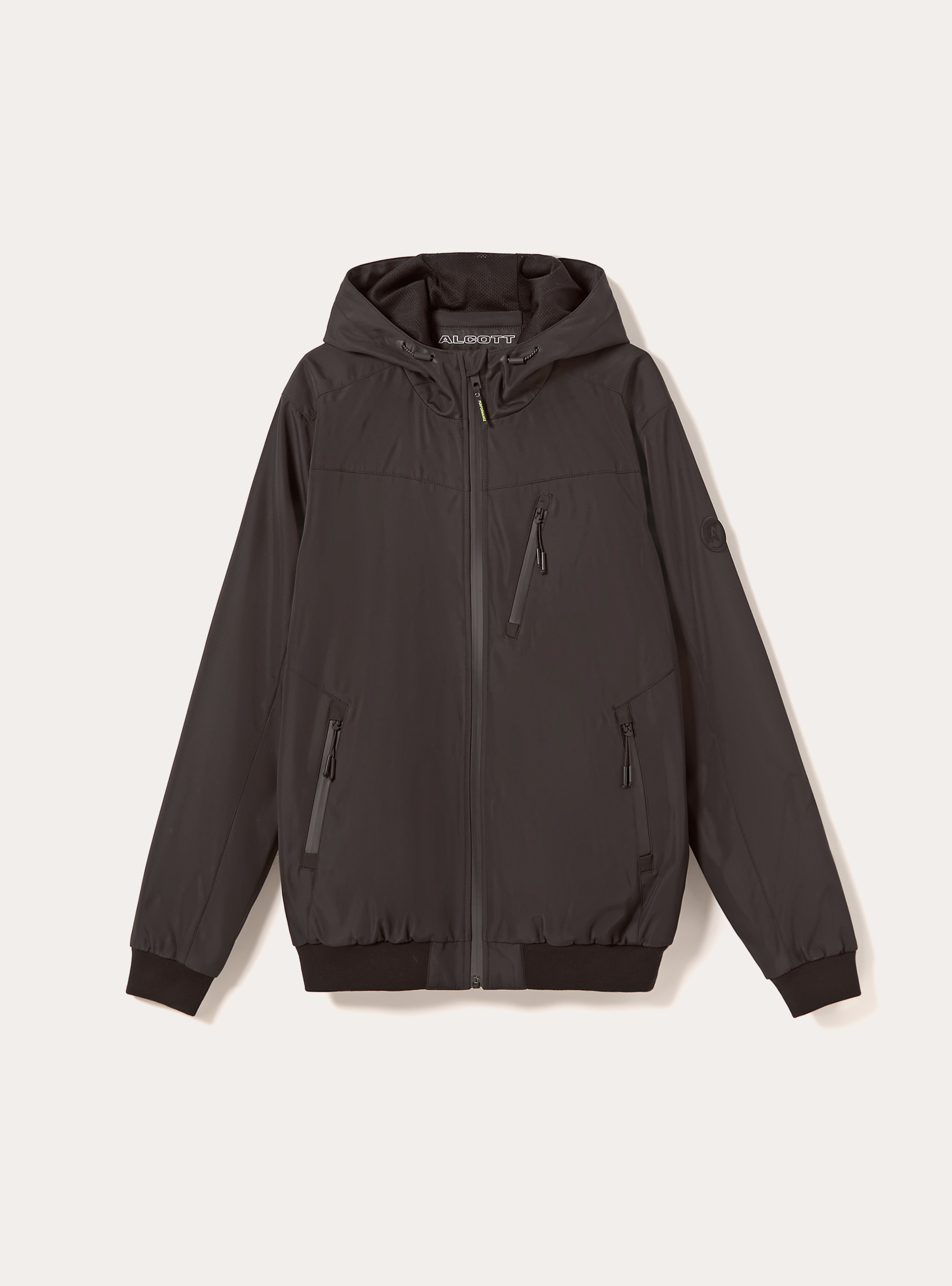 Winddichte Bomberjacke mit Kapuze, BK1 BLACK