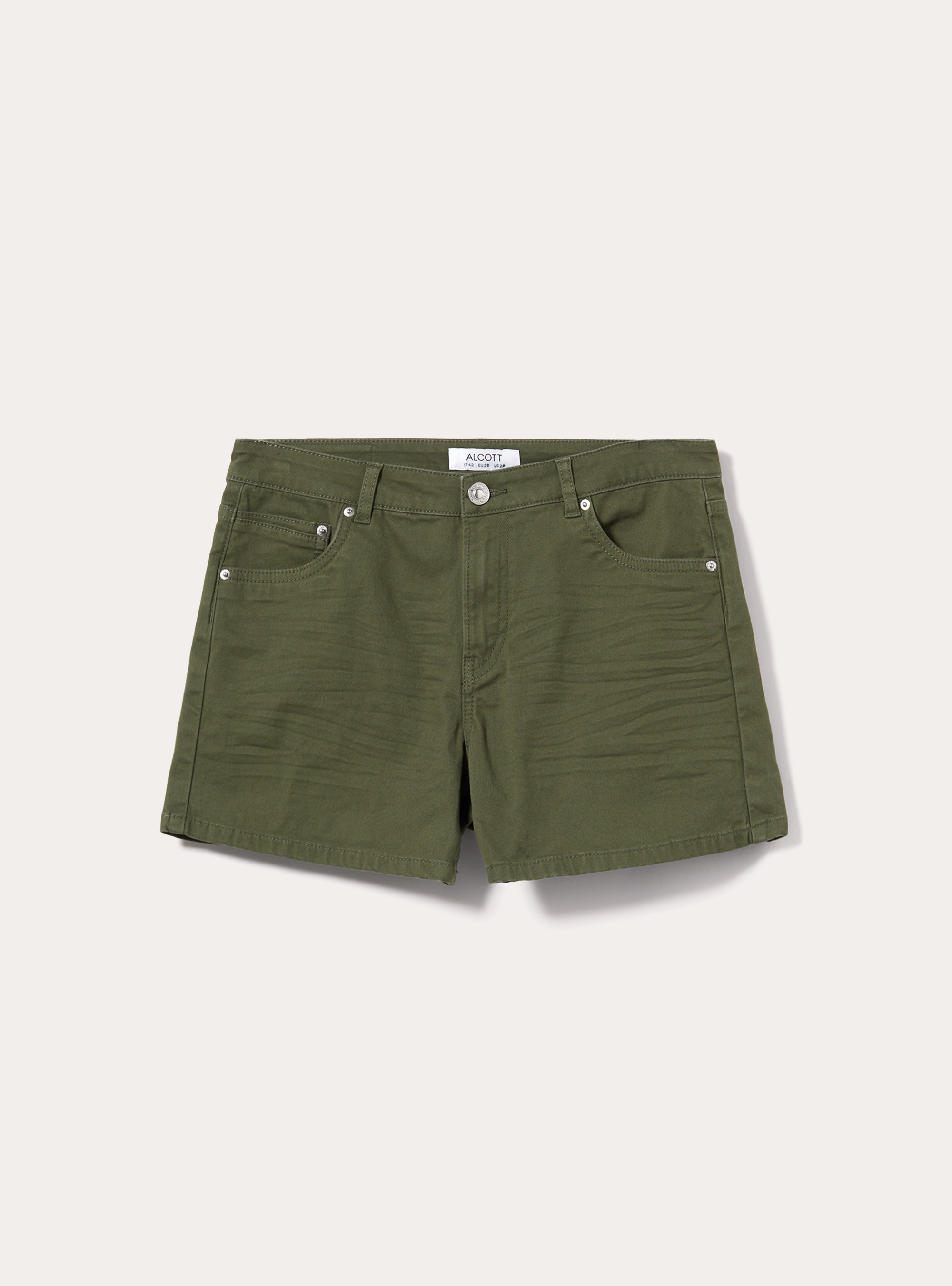 Shorts in twill stretch con risvolto, KY2 KAKY MEDIUM
