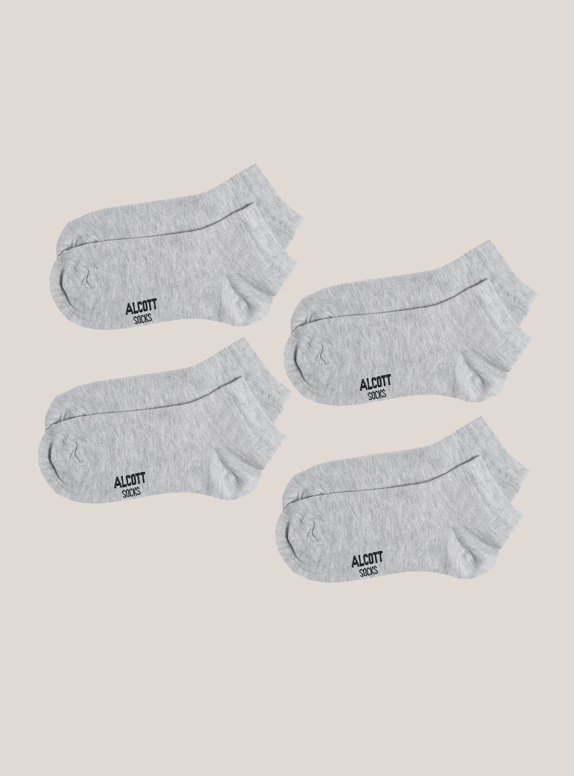 Set 4 paia di calzini con dettagli a contrasto, MGY3 GREY MEL LIGHT