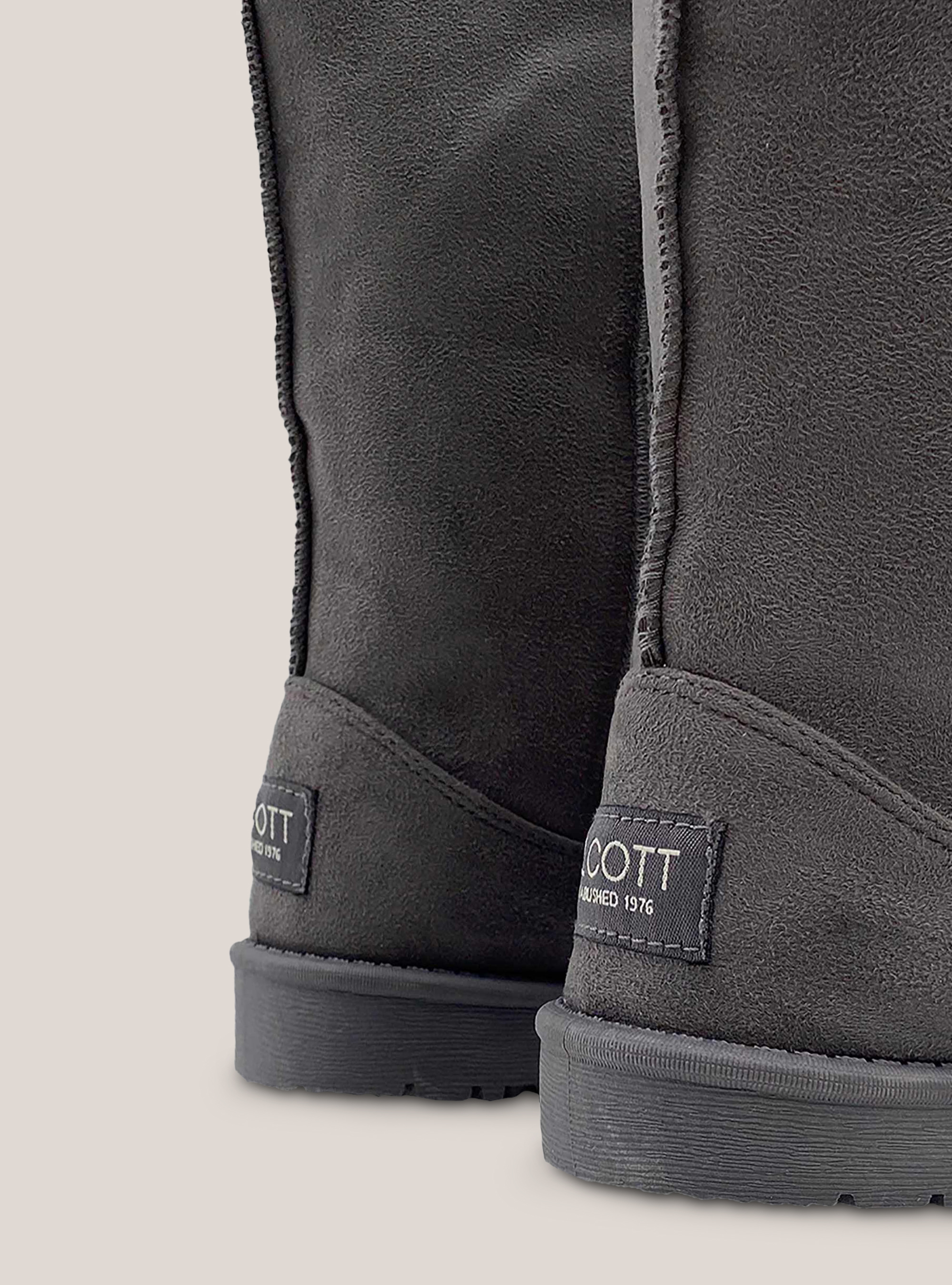 Bottines en daim avec int&eacute;rieur en fausse fourrure, C115 GREY