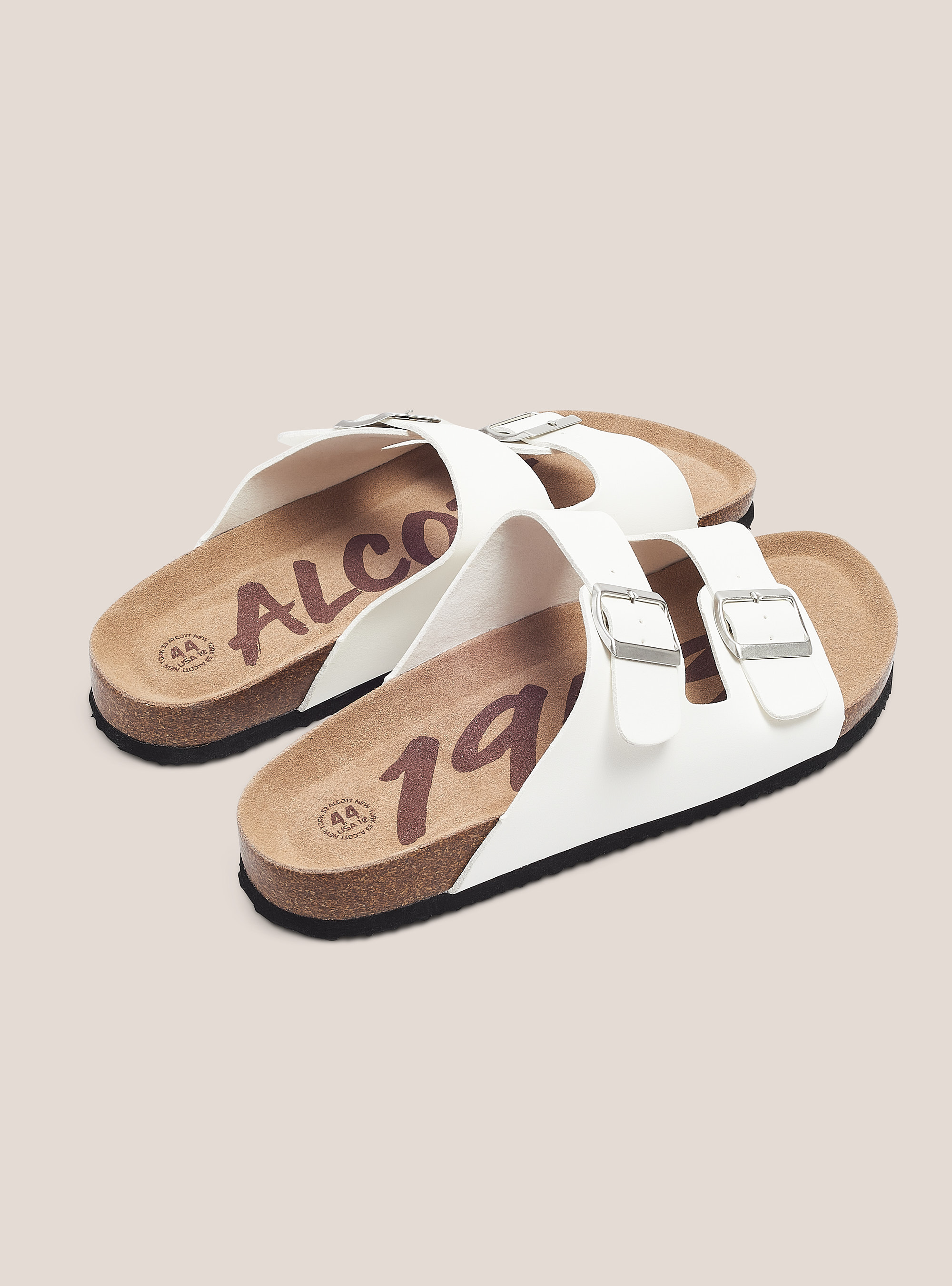 Imitation leather sandal with suede sole, WHITE