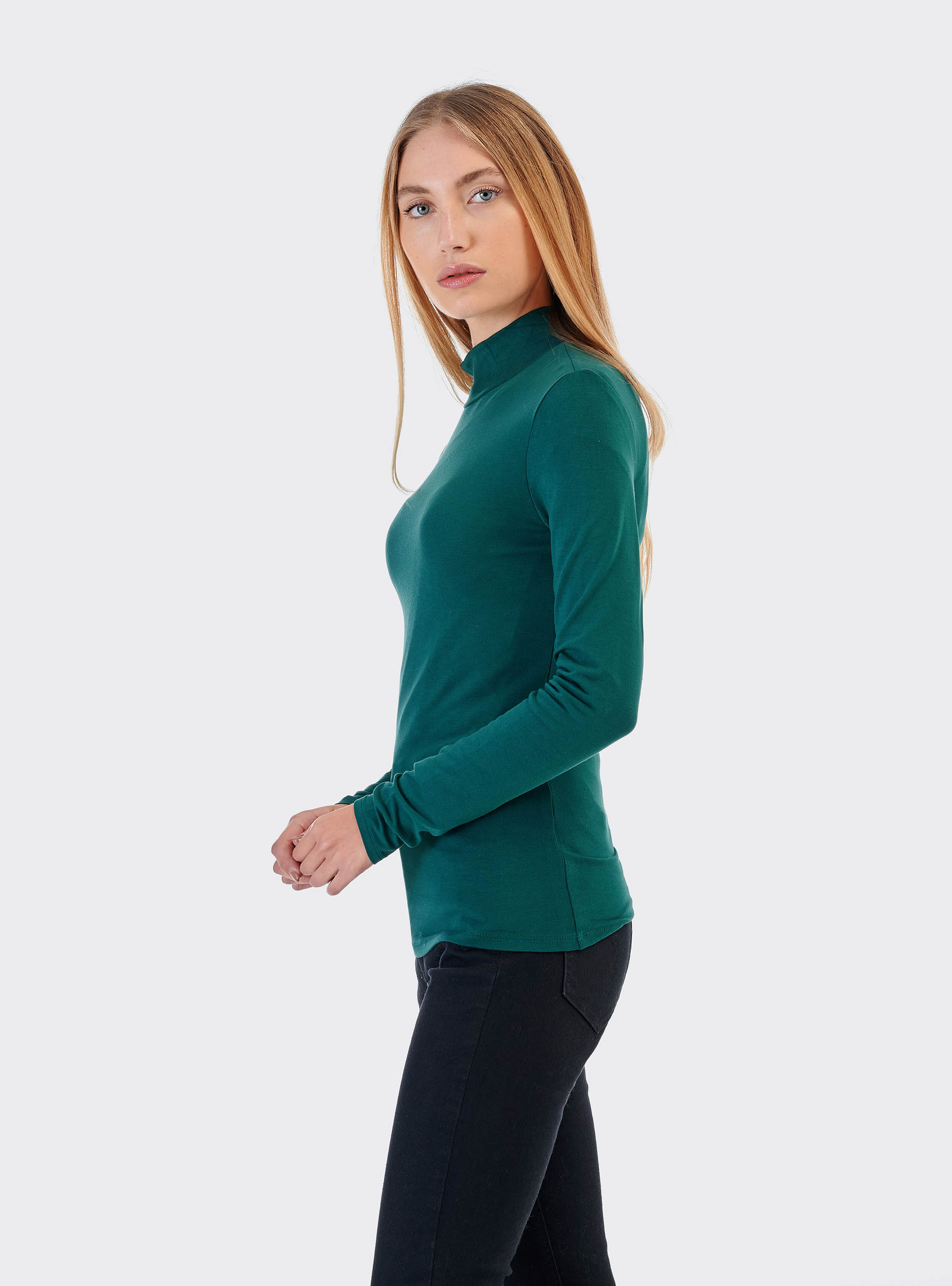 Comfort fit half neck t-shirt, C6698 GREEN