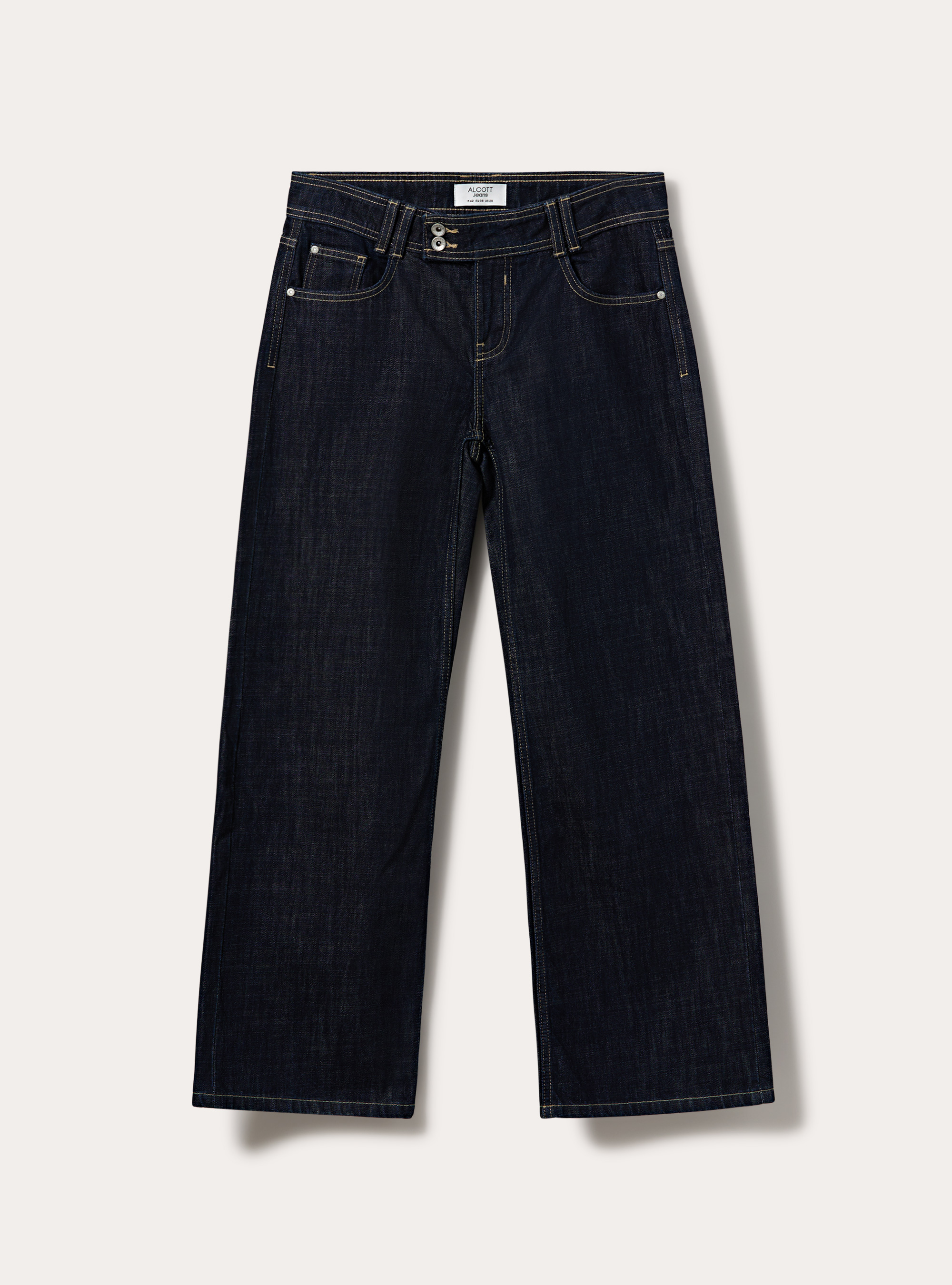 Jeans baggy con tasche a cuori, D001 DEEP BLUE