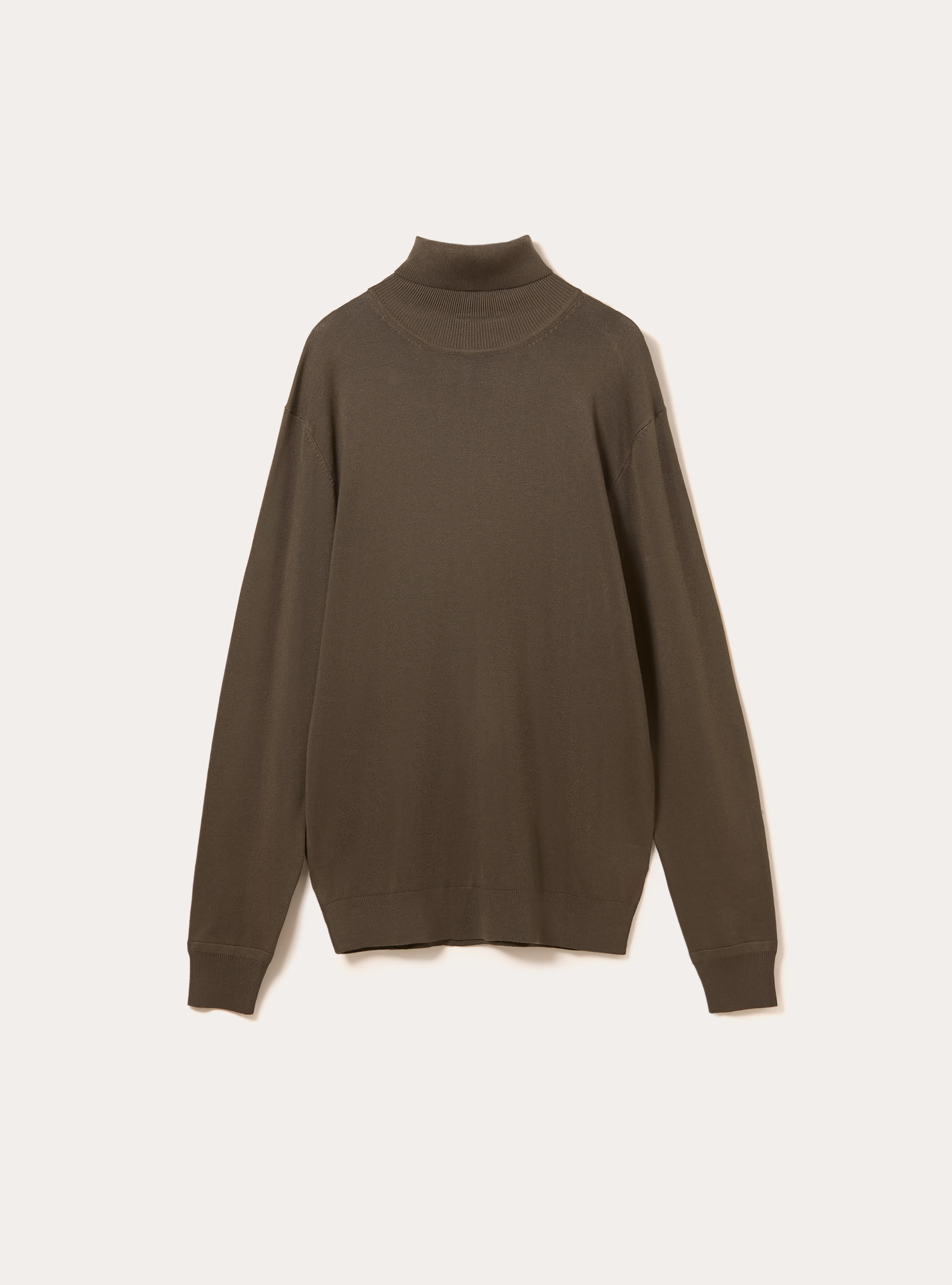 Jersey de cuello alto en viscosa suave, TB2 TOBACCO MEDIUM