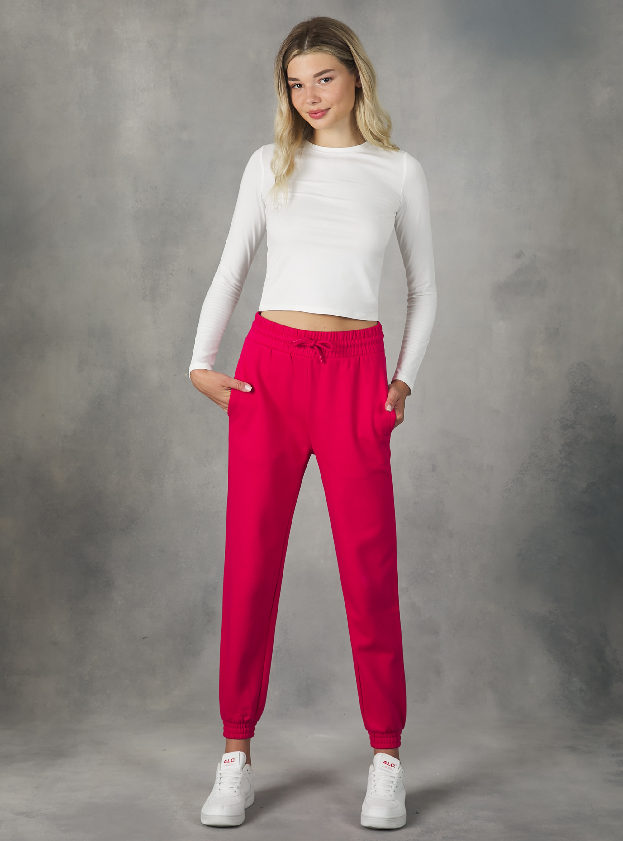 Pantalón jogger de felpa, FX1 FUXIA DARK