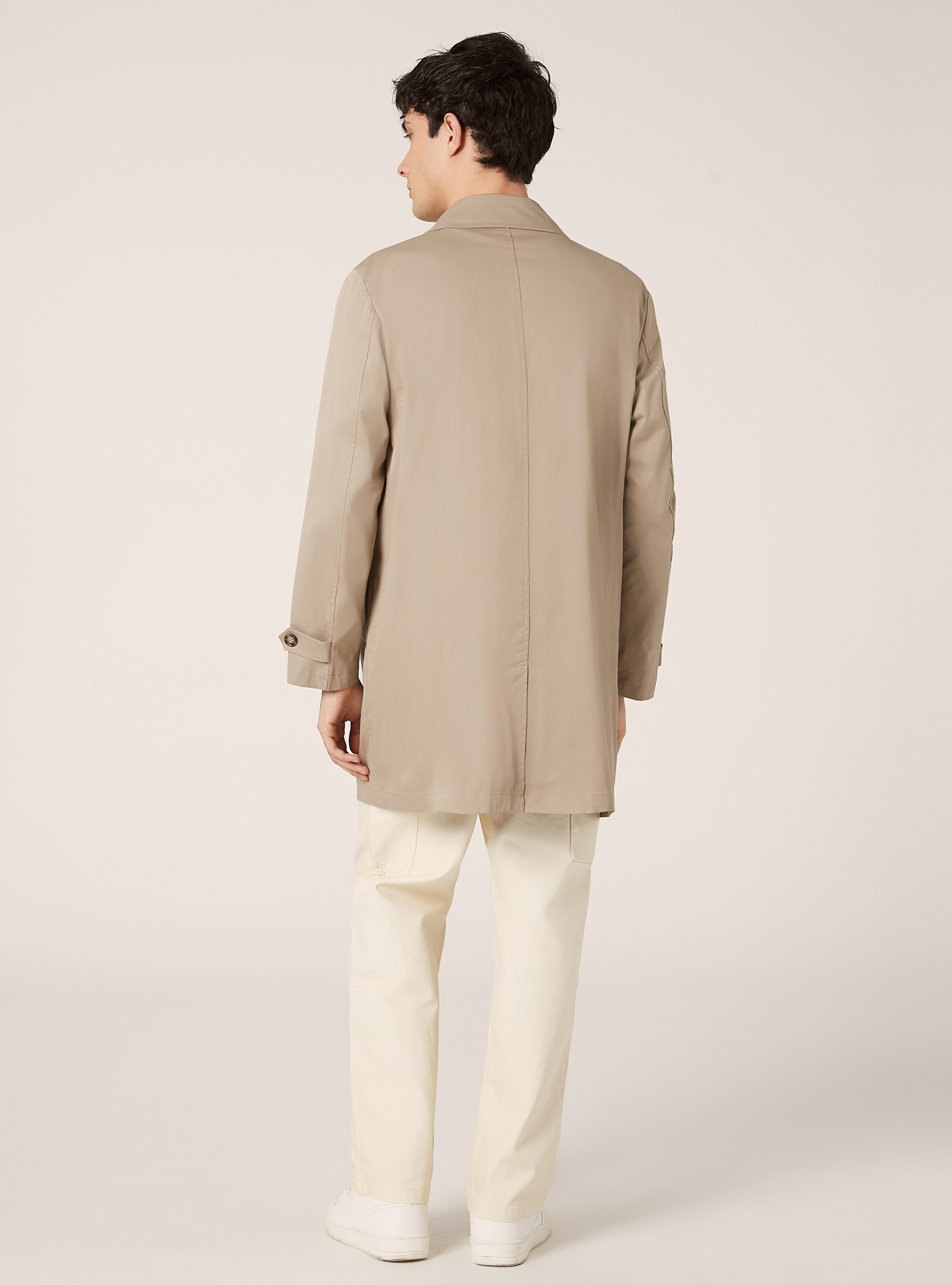 Twill trench coat with premium collar, BG2 BEIGE MEDIUM