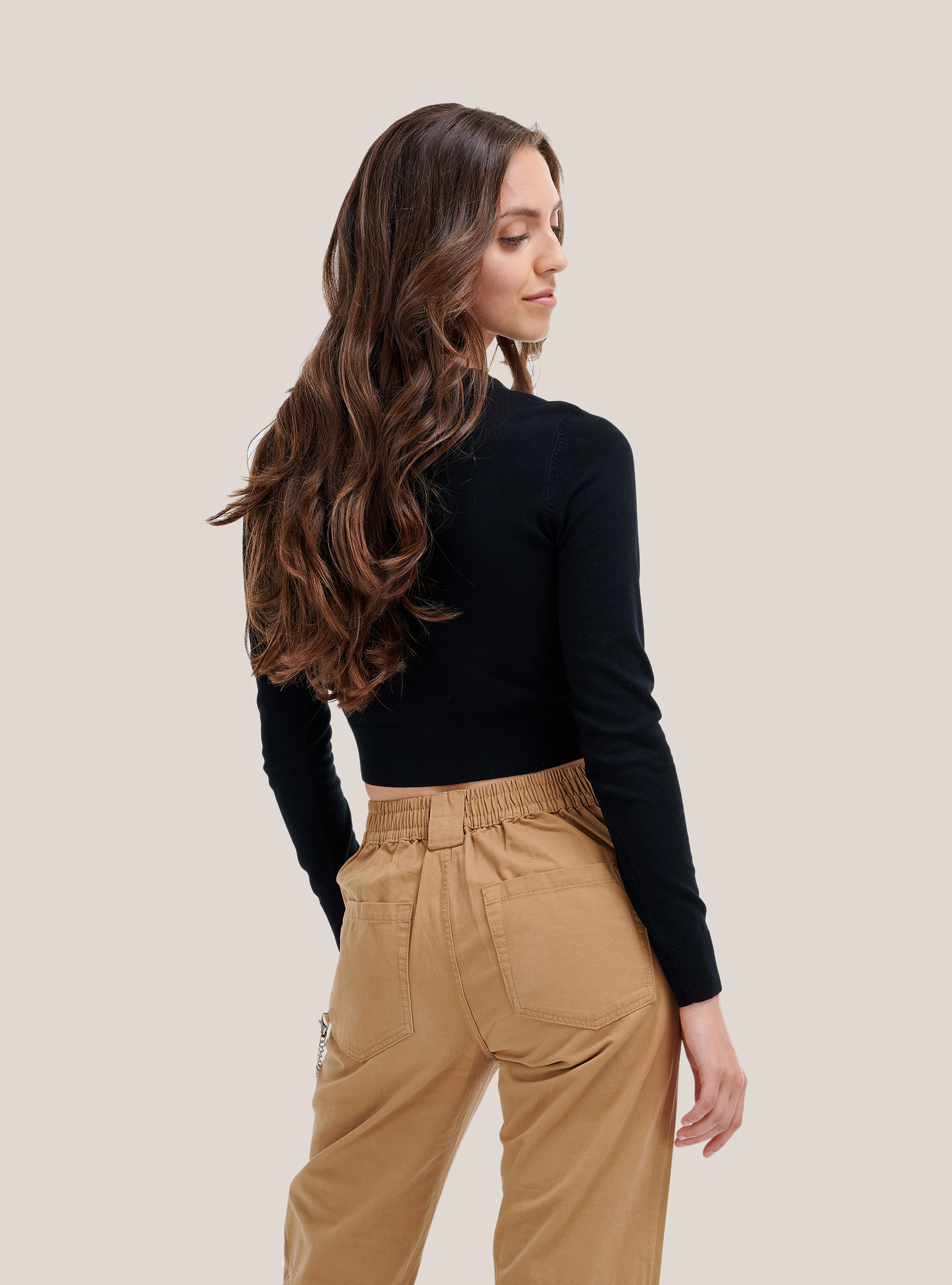 Pull court ras du cou, C101 BLACK