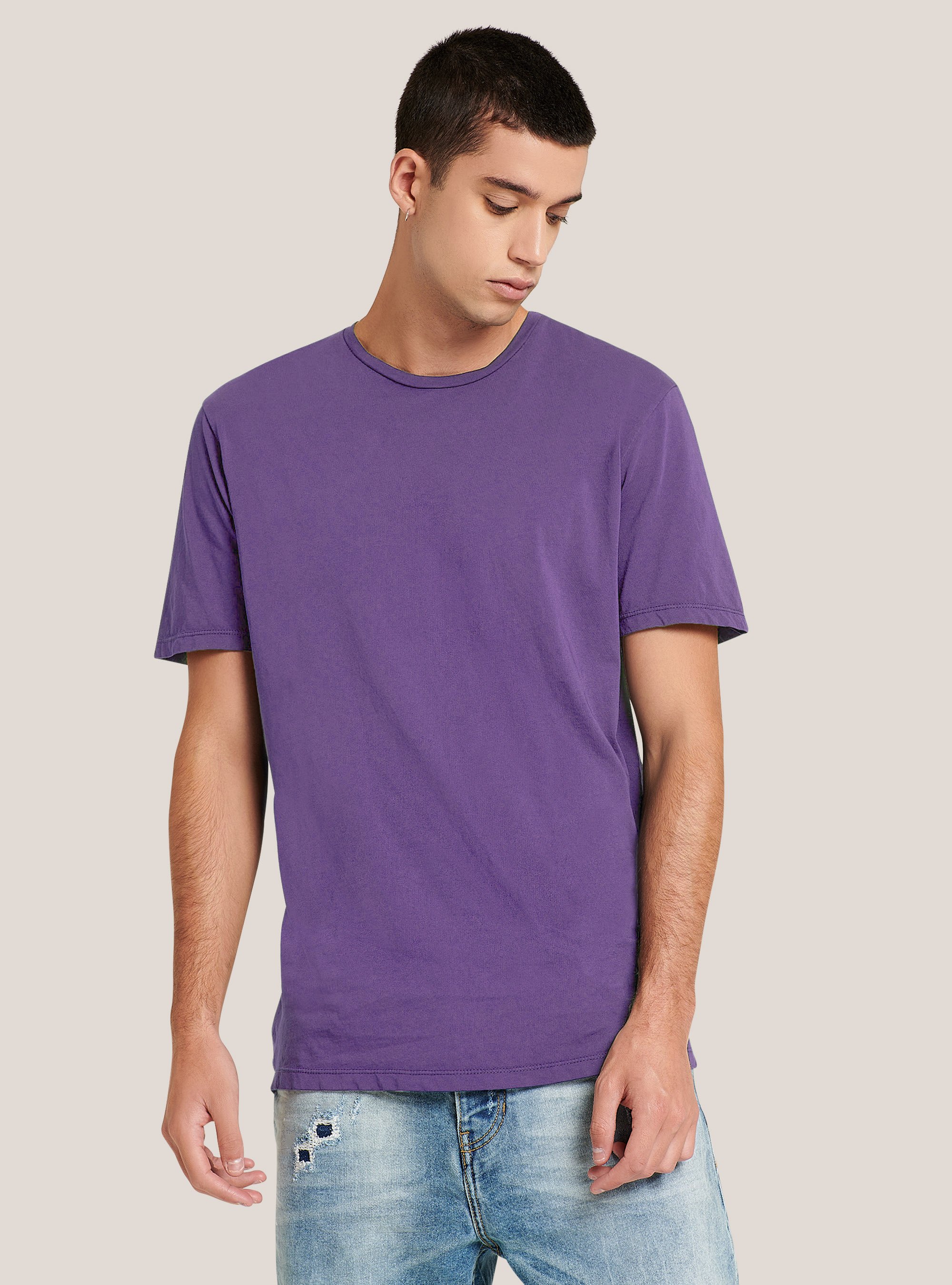 Crew-neck cotton t-shirt, LC2 MEDIUM LILLAC