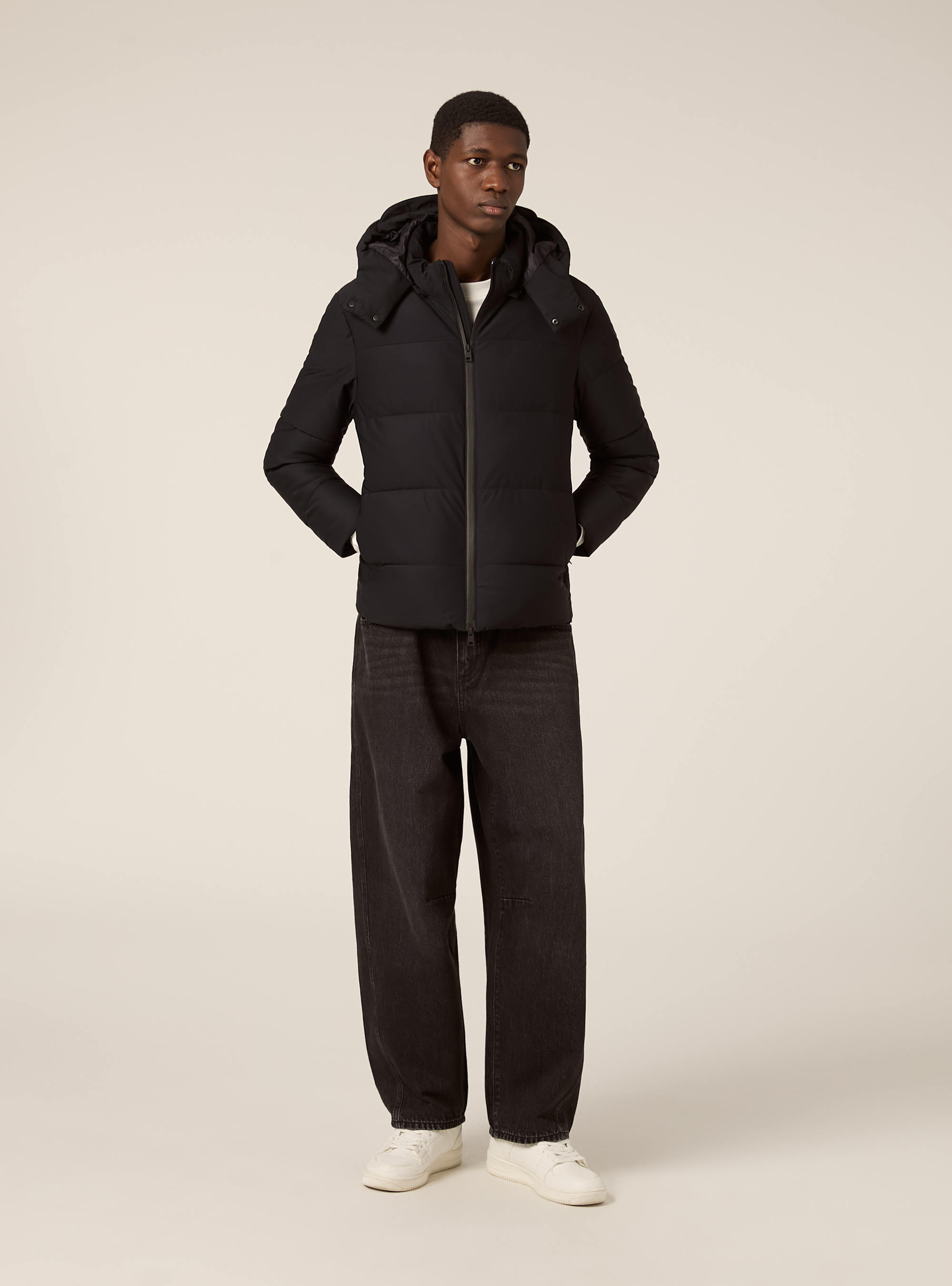 Veste matelassée avec capuche, BK1 BLACK