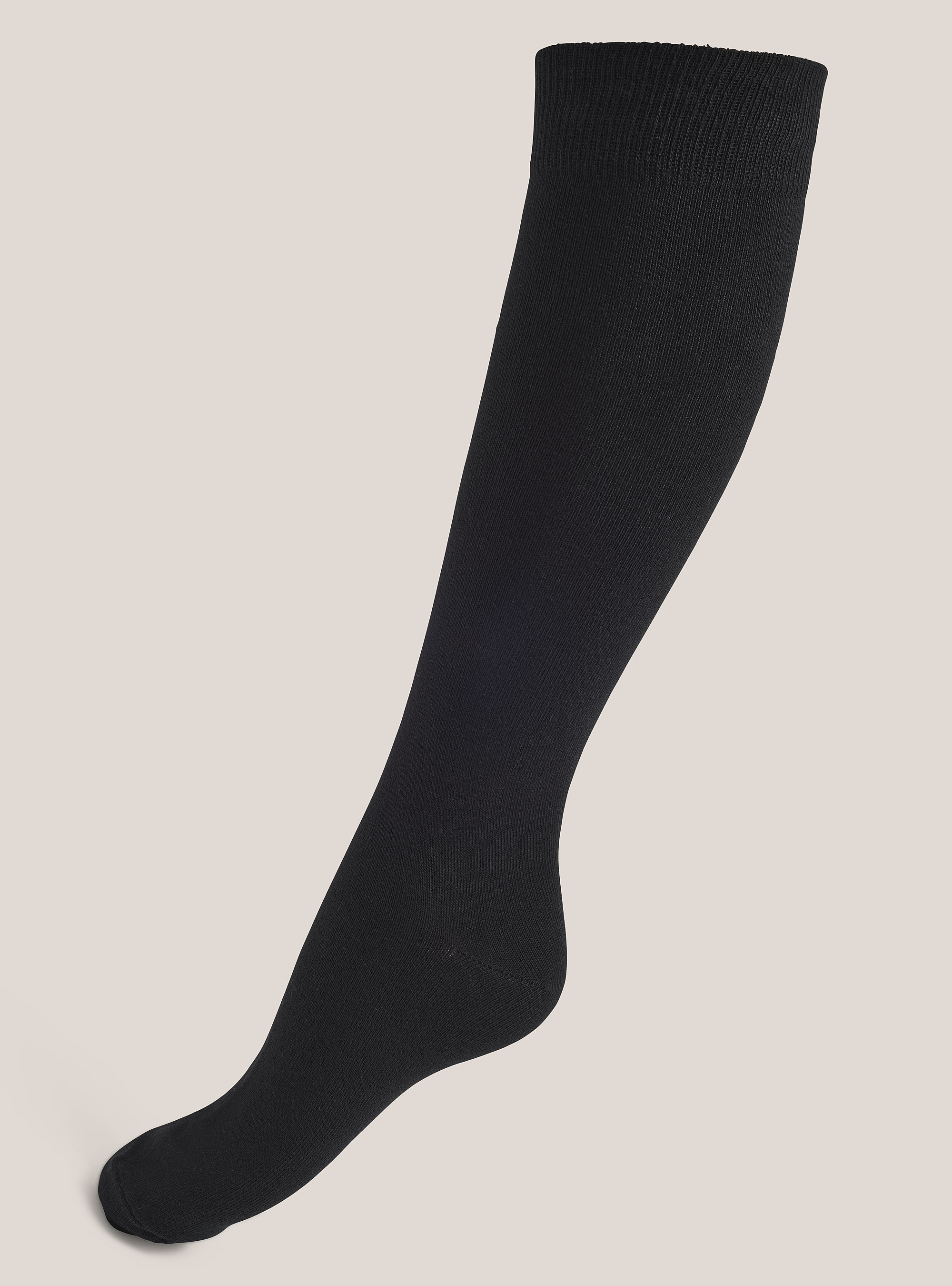 Lote de 3 calcetines lisos, hasta la pantorrilla, BK1 BLACK