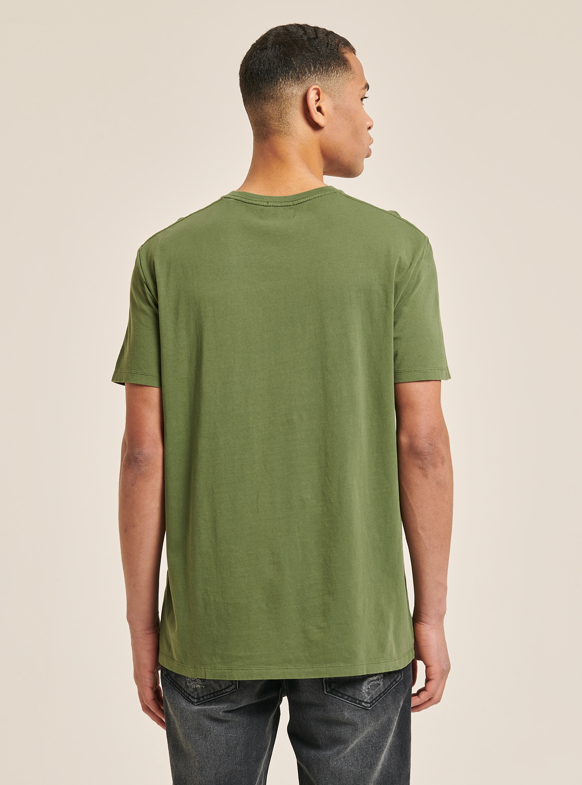 T-Shirt mit Rundhalsausschnitt und Brusttasche, KY2 KAKY MEDIUM