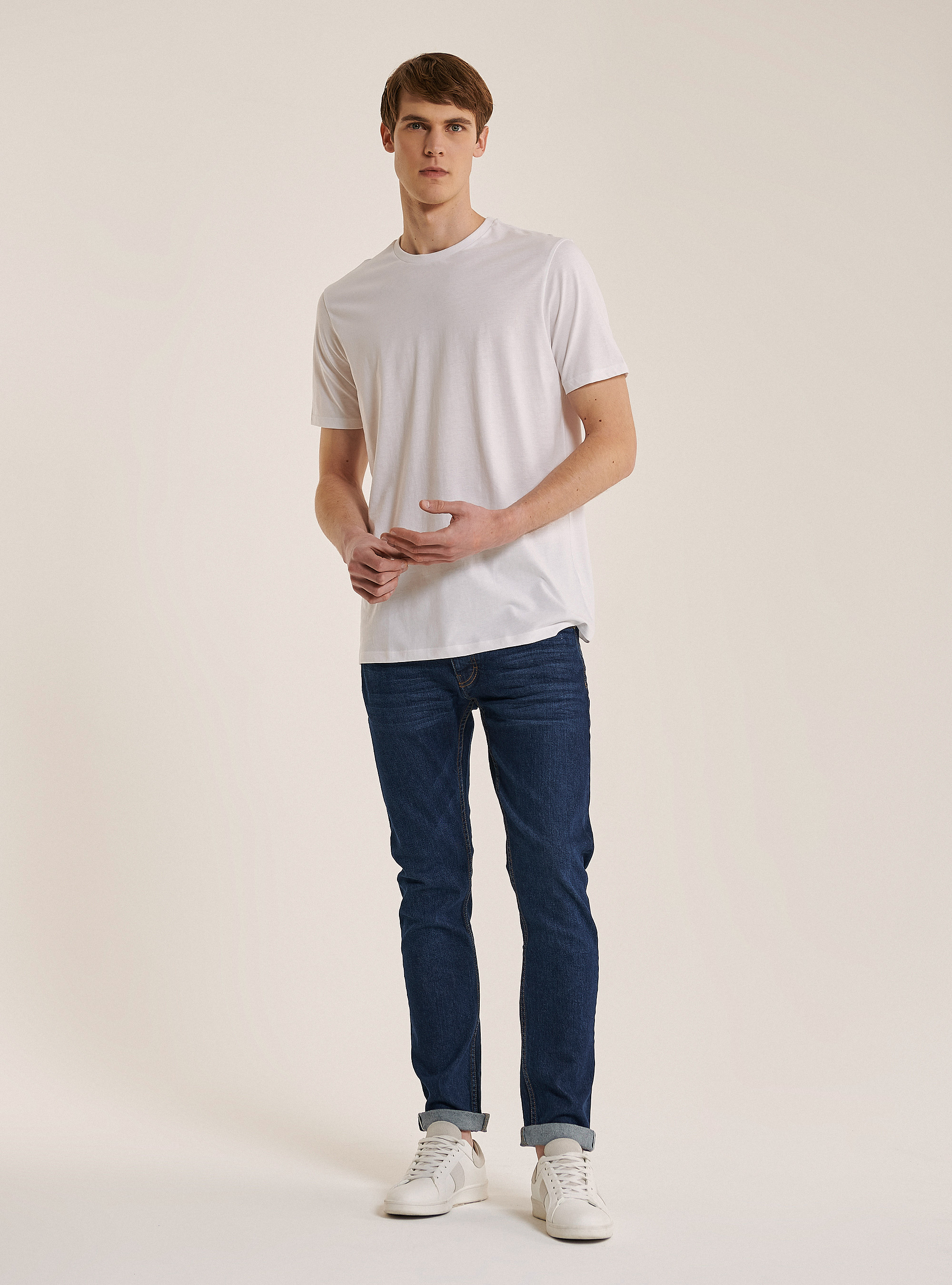 Camiseta b&aacute;sica en algod&oacute;n Pima Superior, WH2 WHITE