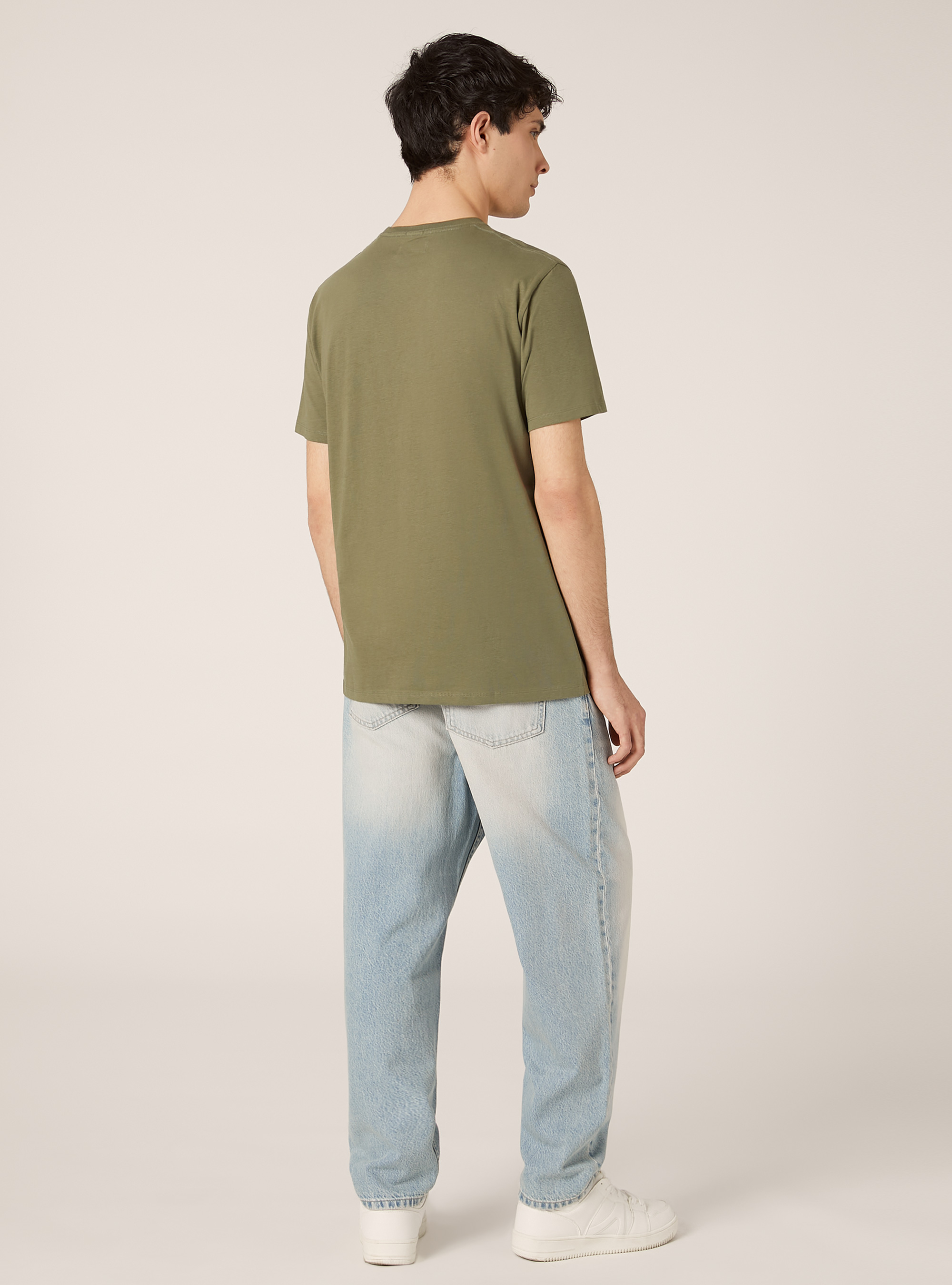 Cotton crew neck t-shirt, KY2 KAKY MEDIUM