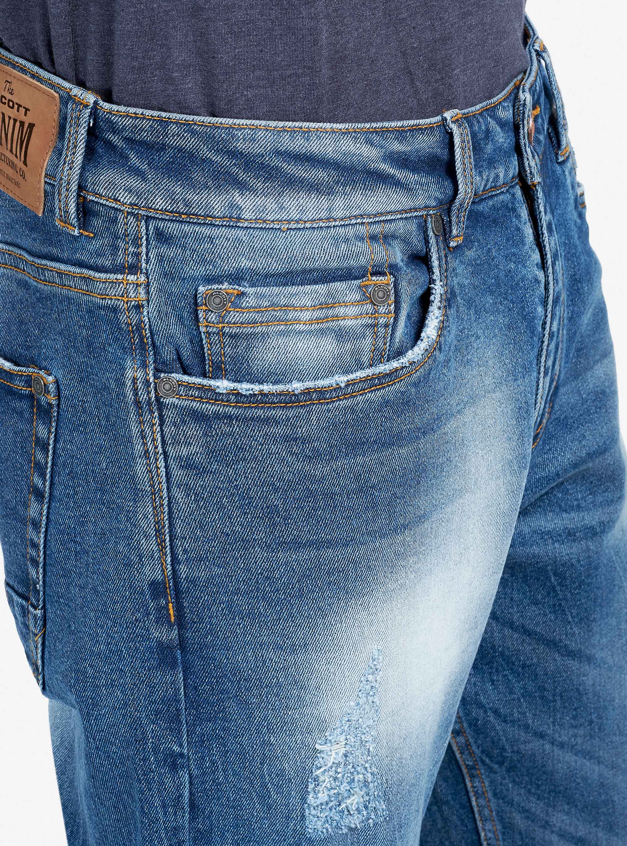 dark blue jean outfits men's