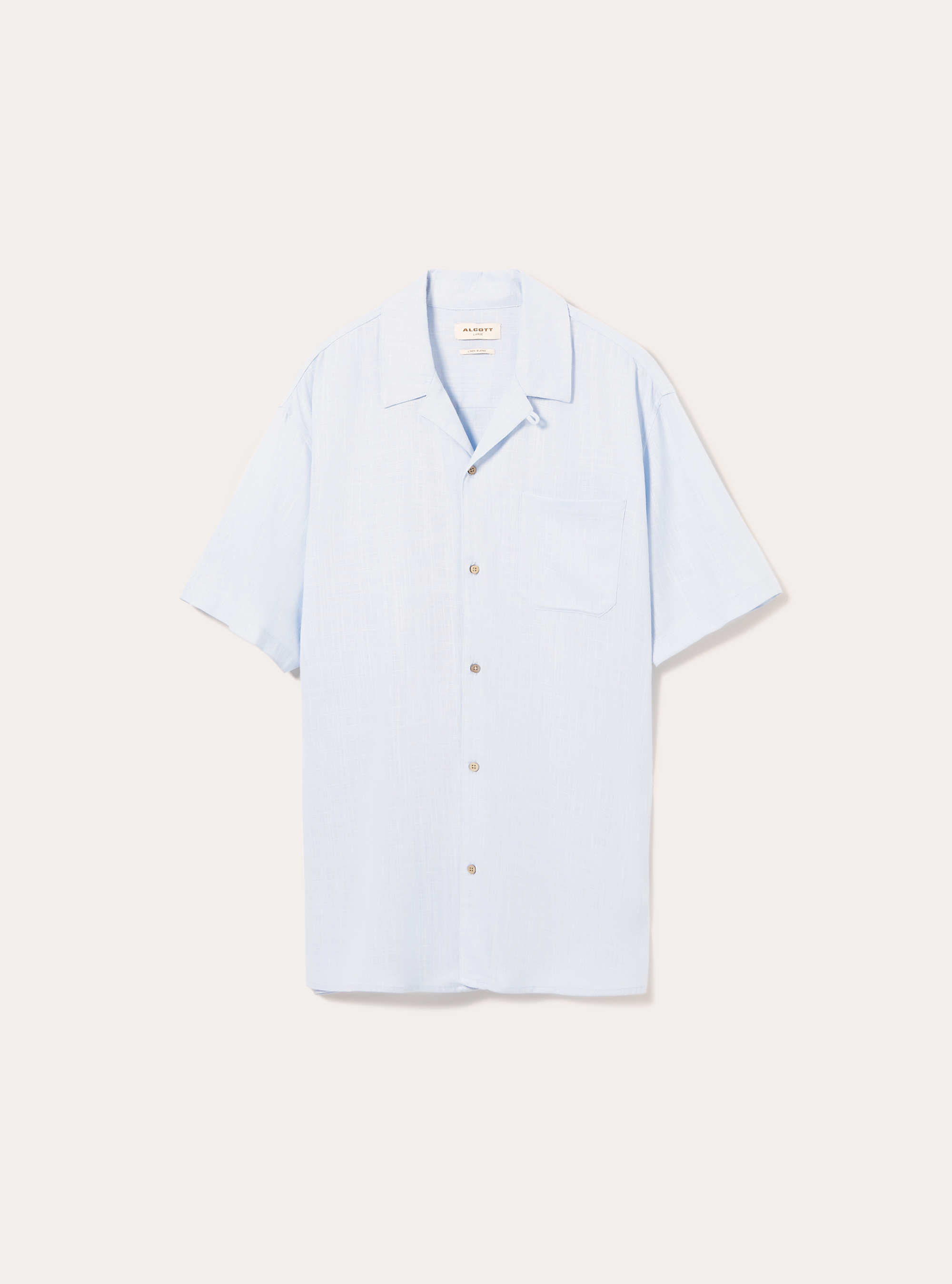 Hemd aus Leinenmischung mit Bowlingkragen, AZ2 AZURE MEDIUM