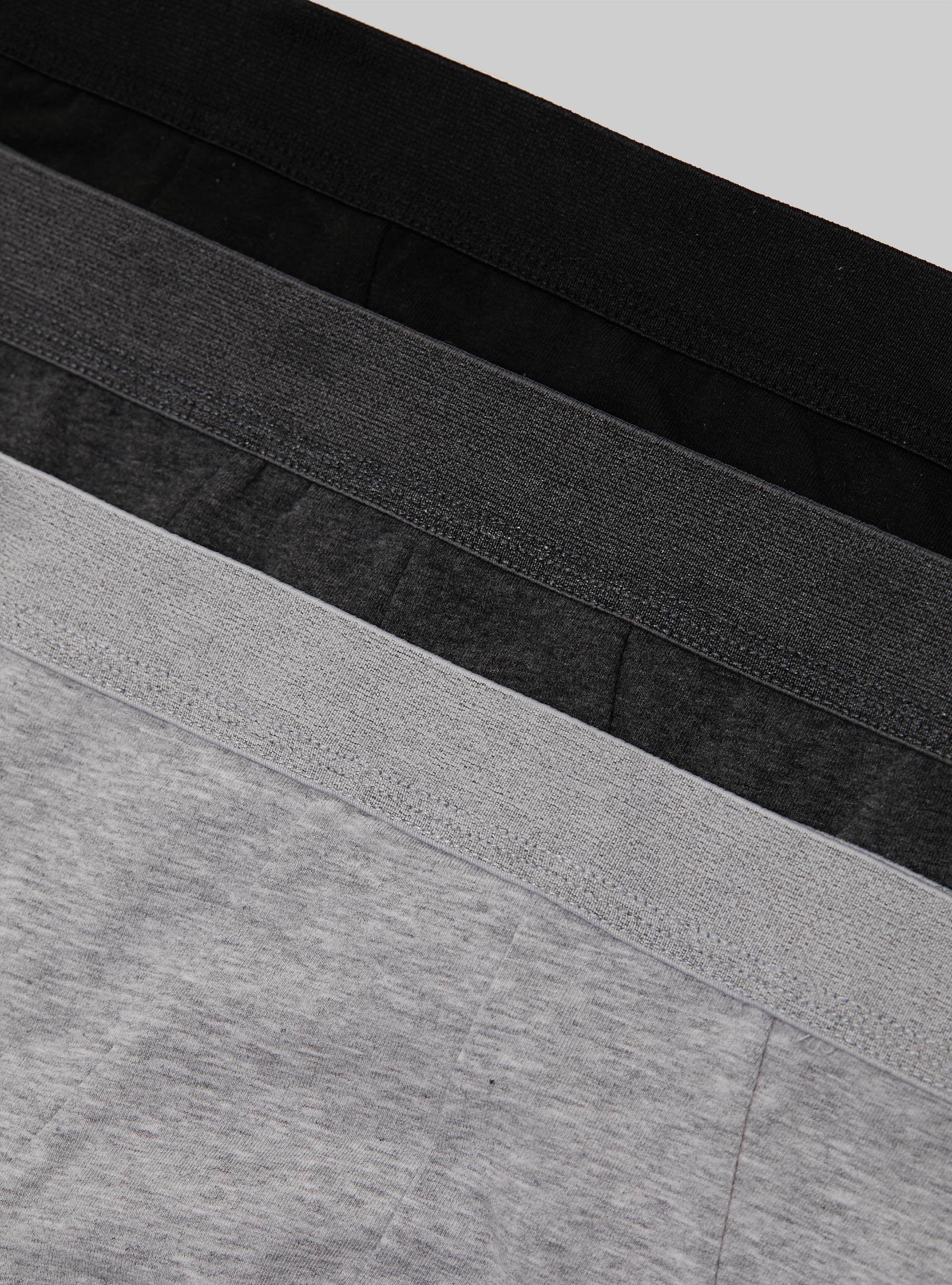 Set of 3 stretch cotton briefs, BK1/MGY2/MGY1